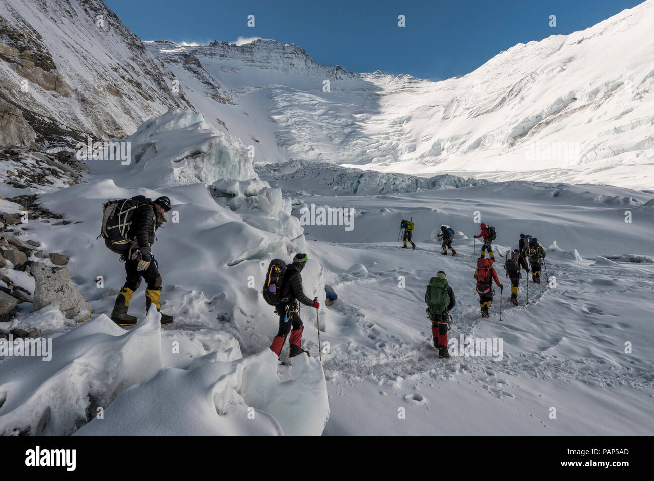 Solo Khumbu, Népal, Everest, Sagamartha Parc National, les alpinistes à Western mcg Banque D'Images