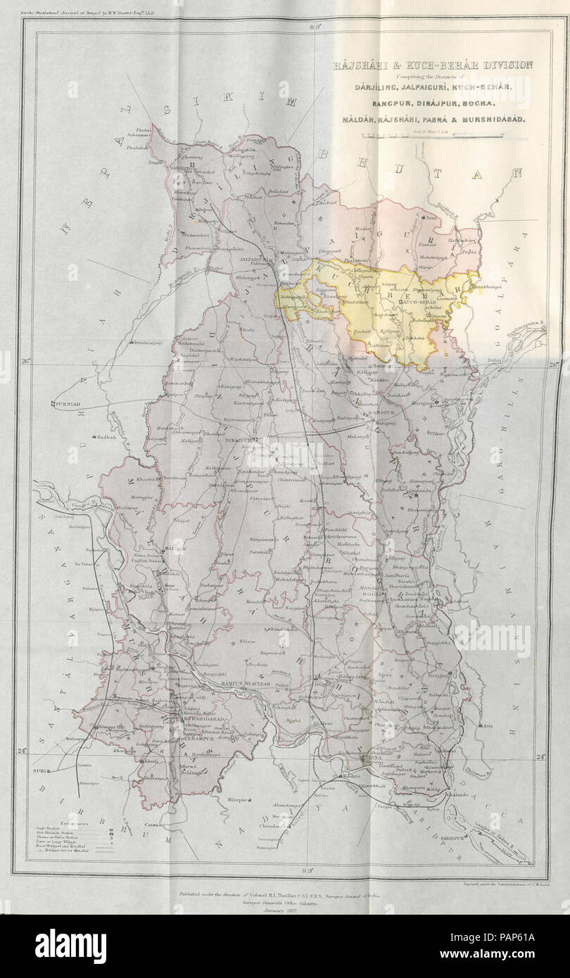 Un compte Statistiques du Bengale - Volume 10 Carte. Banque D'Images
