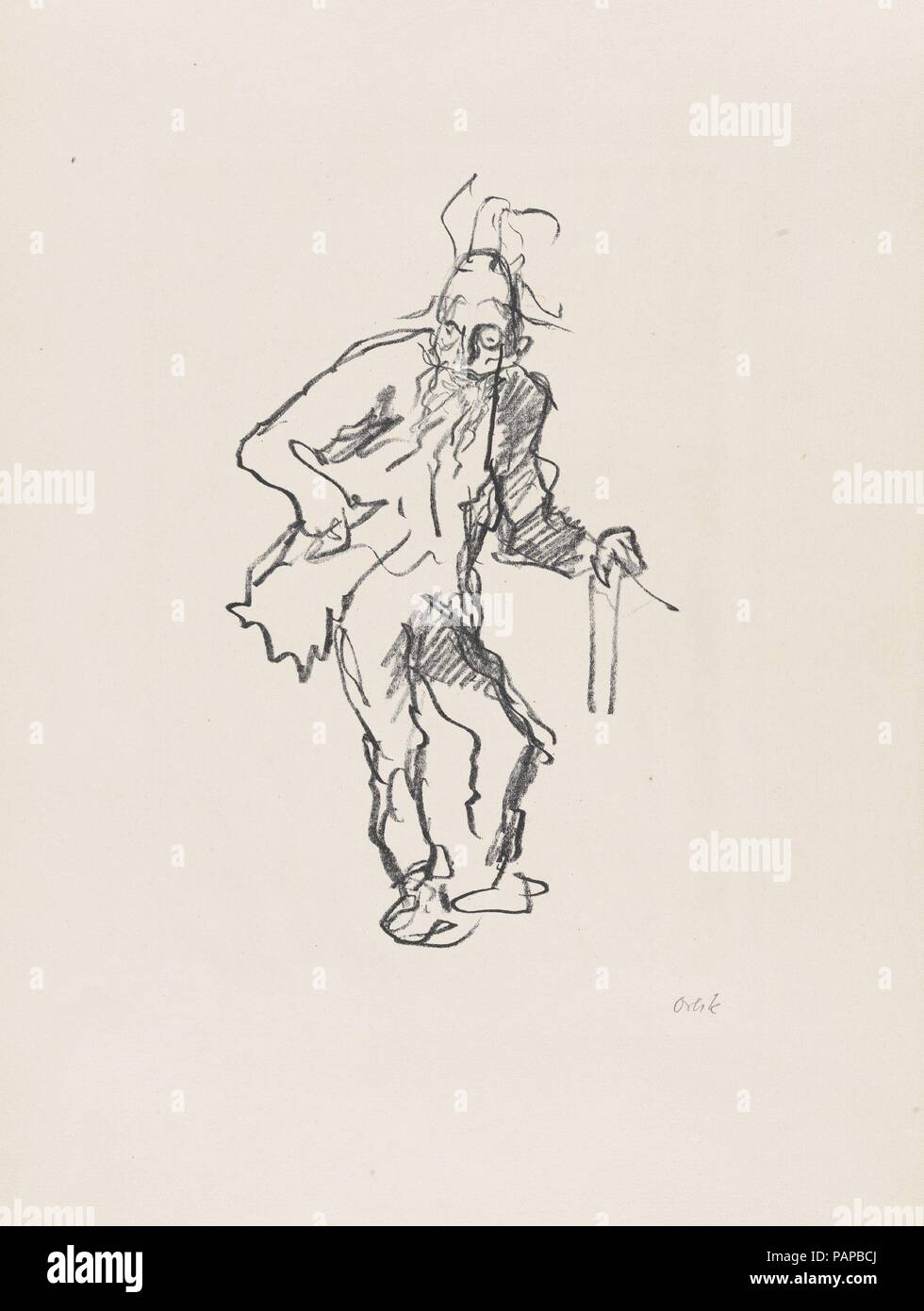 Werner Krauss comme Schigolch. Artiste : Emil Orlik (Prague, Berlin 1870-1932 austro-hongrois). Fiche technique : Dimensions : 15 x 11 7/16 7/16 in. (39,2 x 29,1 cm). Editeur : Publié par Neue Kunsthandlung, Berlin. Series/portefeuille : 13/100. Date : 1919. Musée : Metropolitan Museum of Art, New York, USA. Banque D'Images