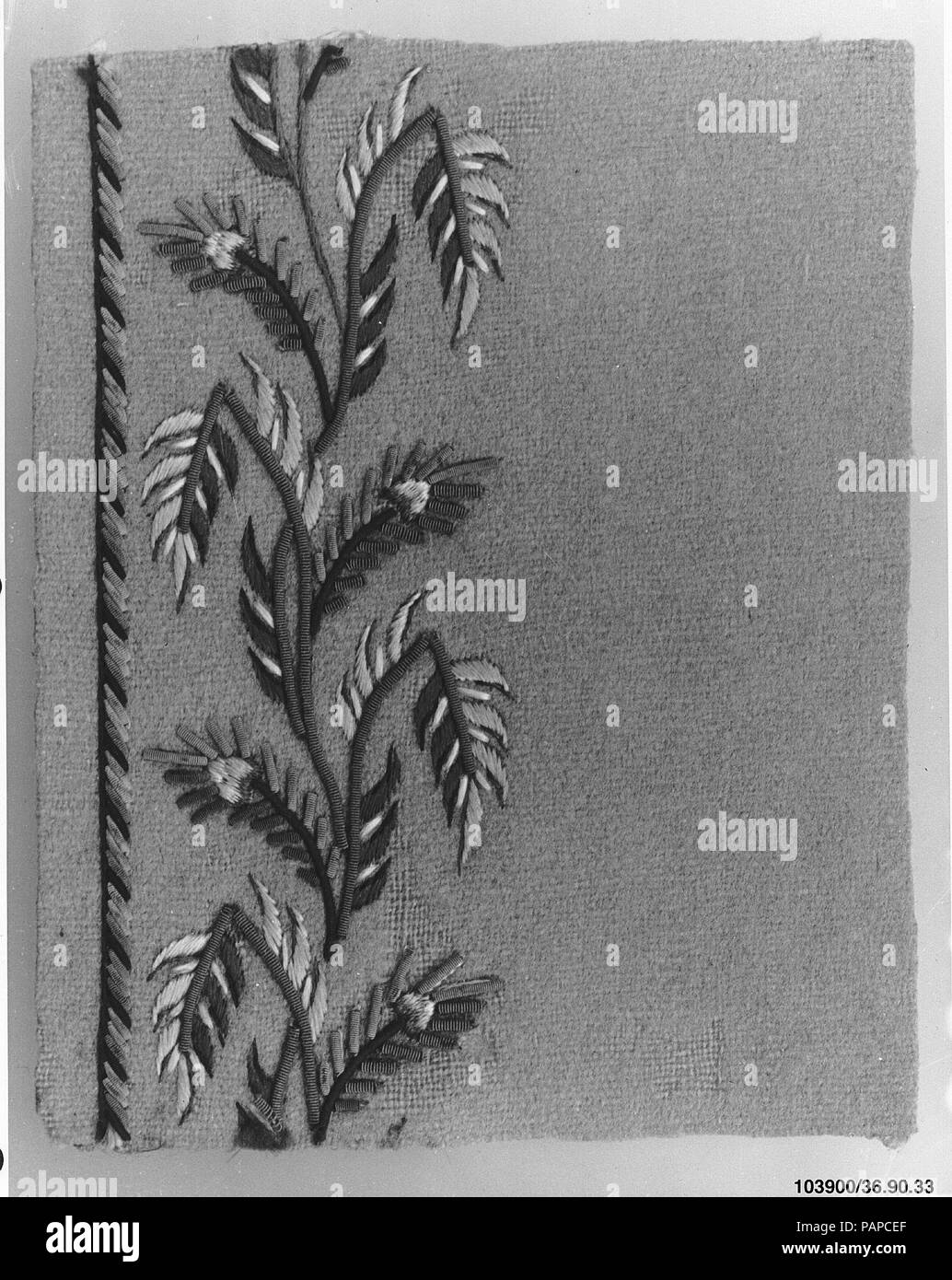L'échantillon. Culture : le français. Dimensions : 3 3/4 x L. W. 3 pouces 9,5 x 7,6 cm. Date : début du 19ème siècle. Musée : Metropolitan Museum of Art, New York, USA. Banque D'Images