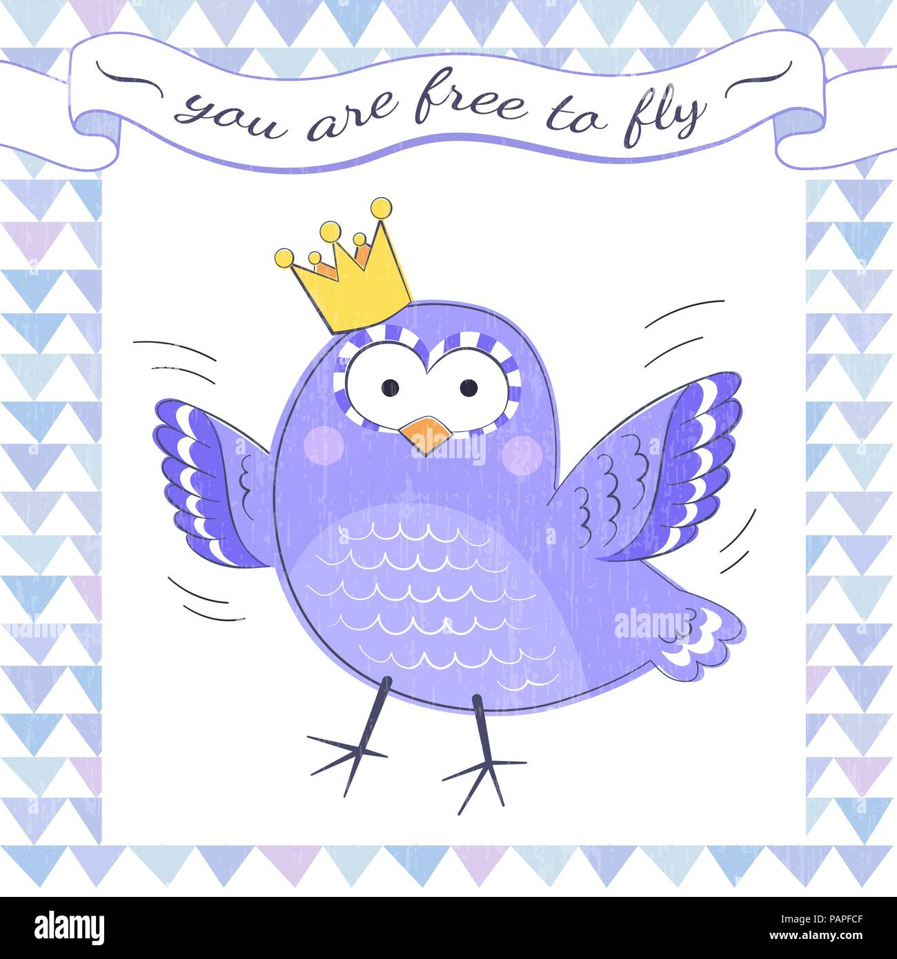 Poster et d'oiseau Illustration de Vecteur