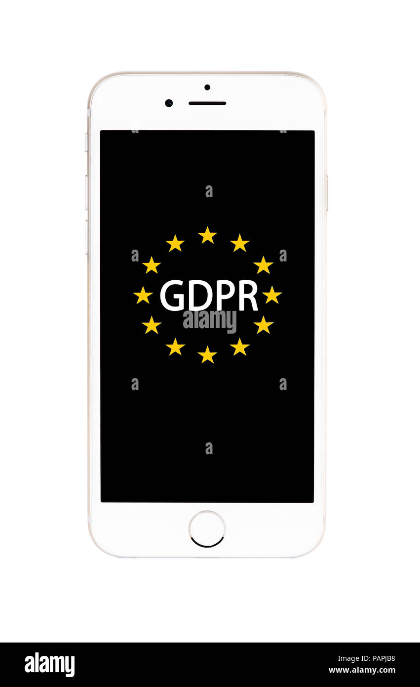 Règlement général sur la protection des données (PIBR) on mobile phone Banque D'Images