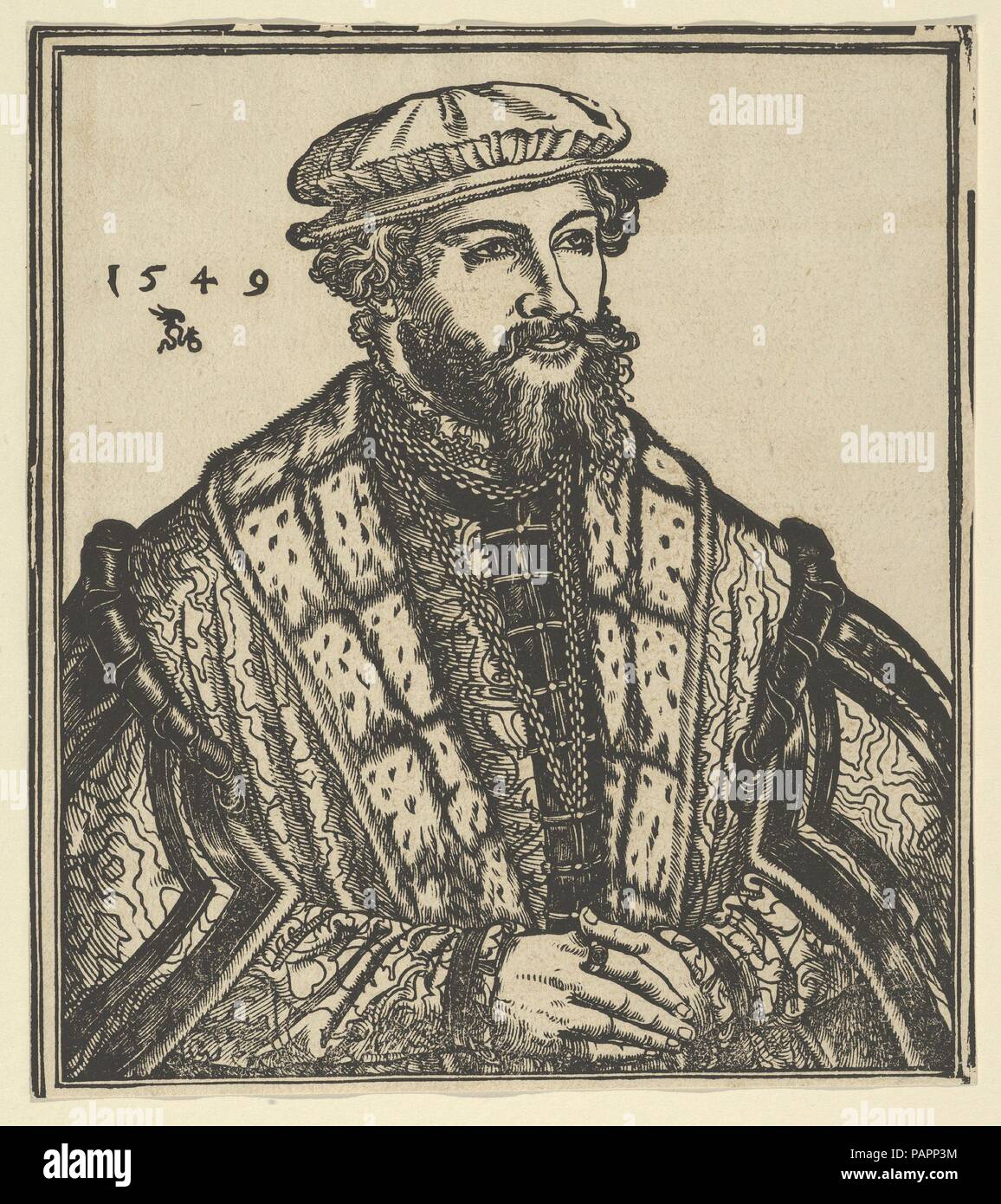 Dr Christian Bruck, appelé Pontanus. Artiste : Lucas Cranach le jeune (allemand, Wittenberg 1515-1586) Wittenberg. Fiche Technique : Dimensions : 7 1/16 × 6 1/4 in. (17,9 × 15,9 cm). Date : 1549. Le Metropolitan Museum of Art sur bois n'a pas de la presse lettre illustrée dans Hollstein. Voir Dodgson. Musée : Metropolitan Museum of Art, New York, USA. Banque D'Images