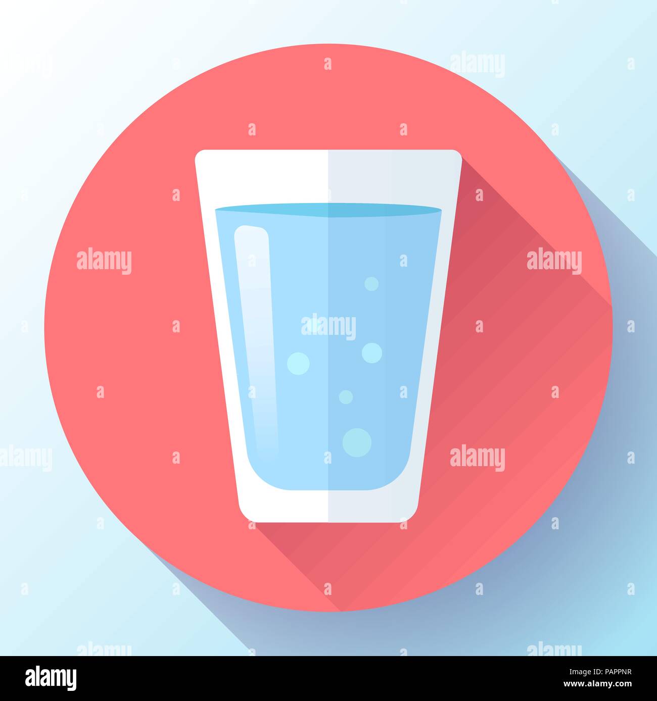 Icône verre d'eau plate Illustration de Vecteur