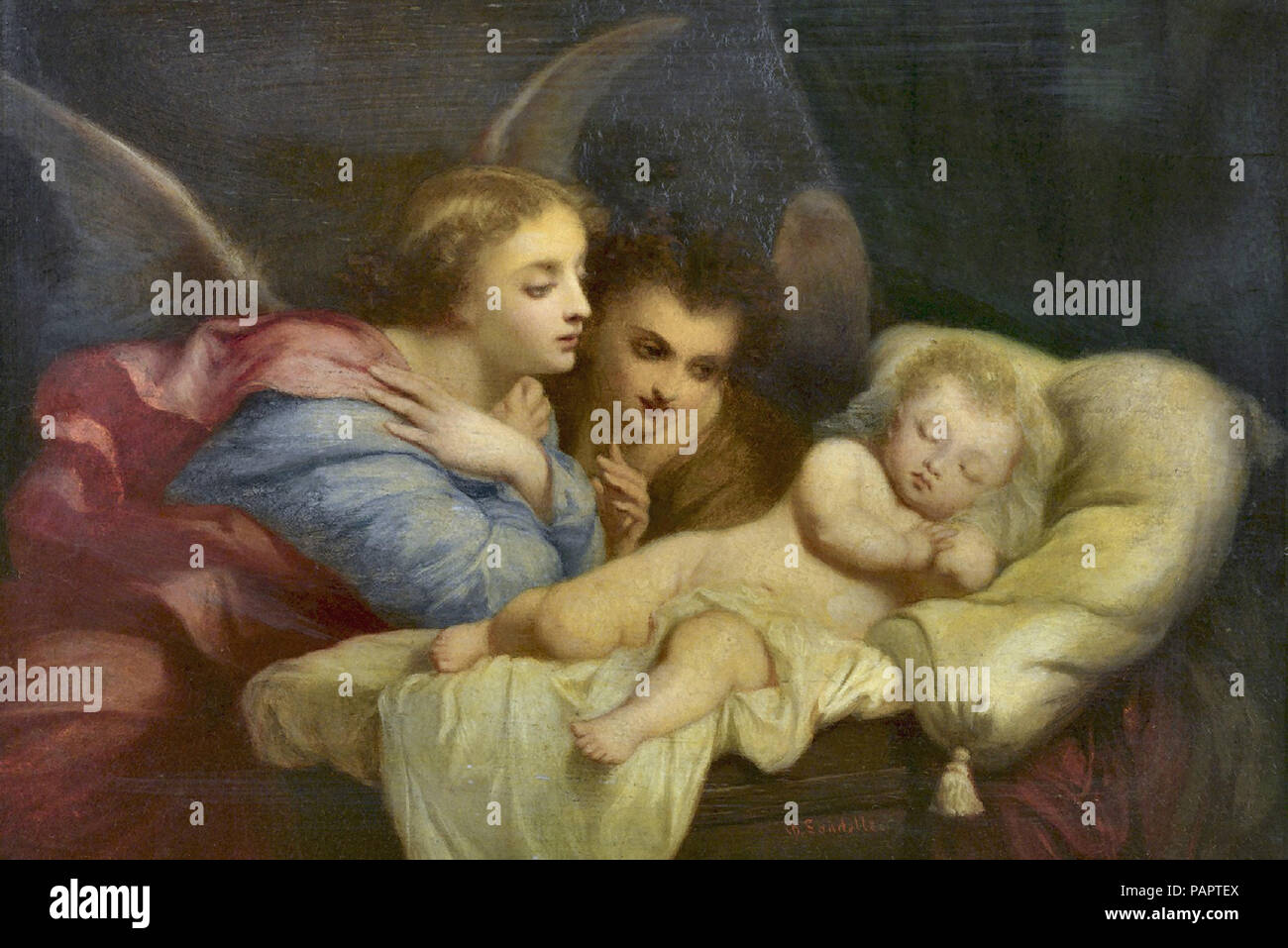 Anges adorant enfant christ Banque de photographies et d’images à haute