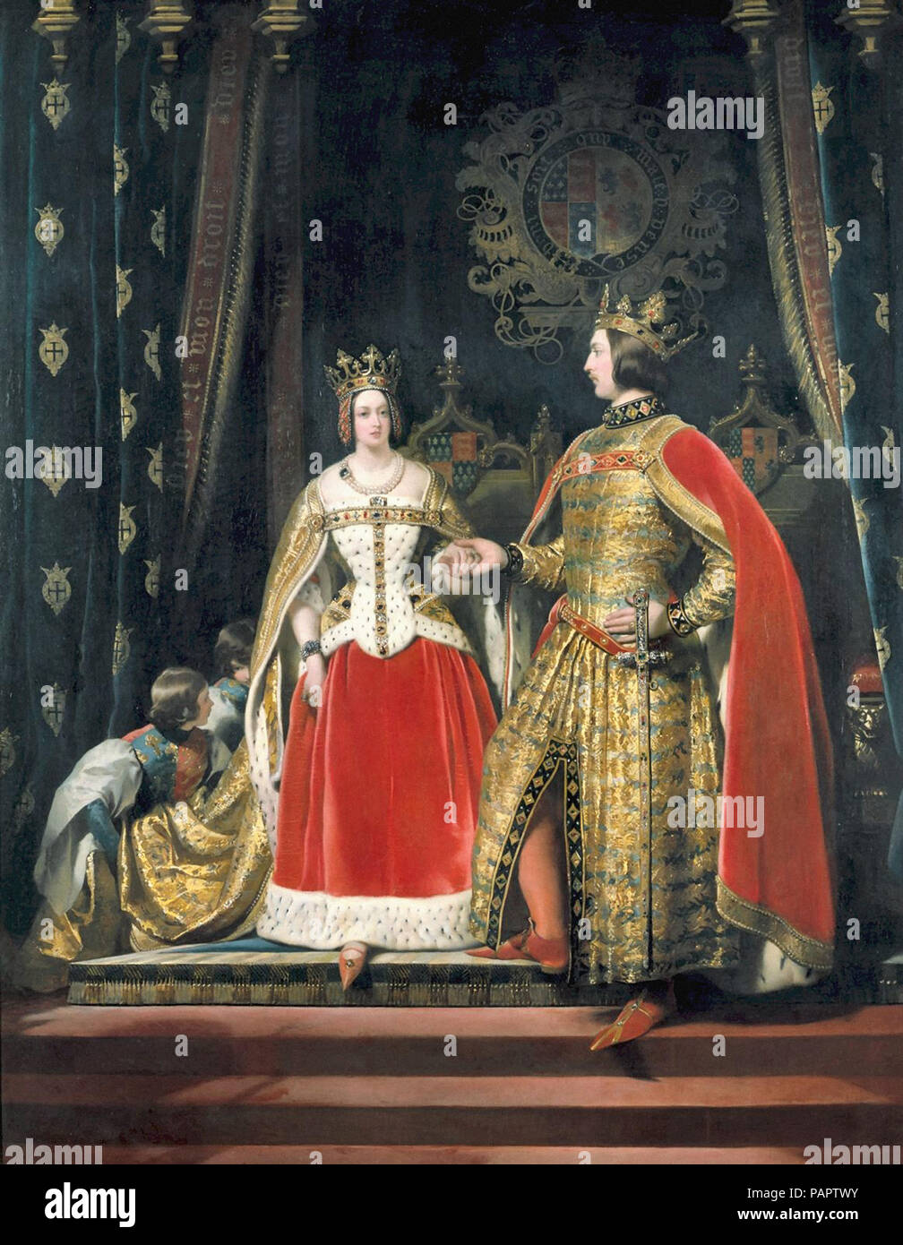 Sir Edwin Henry Landseer - La reine Victoria et le Prince Albert au Bal costumé du 12 mai 1842 Banque D'Images