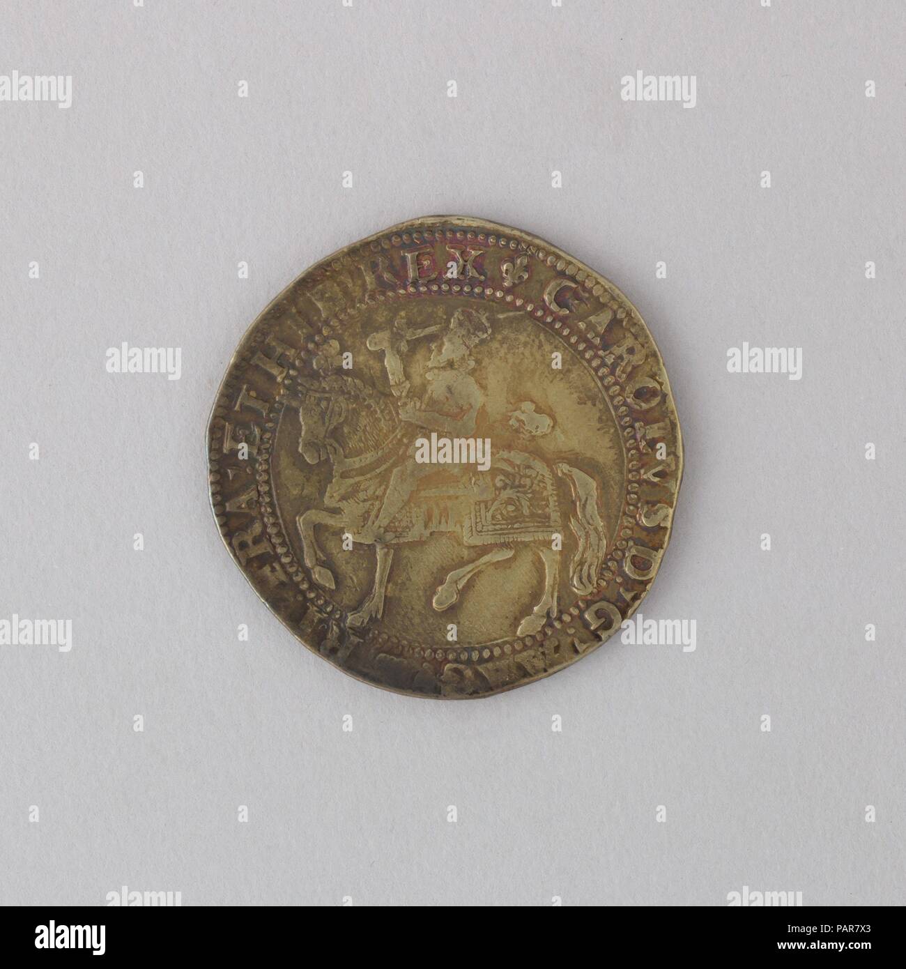 Coin (Couronne) montrant Charles I. Culture : britannique. Dimensions : diam. 1 11/16 in. (4,2 cm), épaisseur 1/8 in. (0,3 cm) ; WT. 1.1 oz. (31,2 g). Date : 1625. Musée : Metropolitan Museum of Art, New York, USA. Banque D'Images