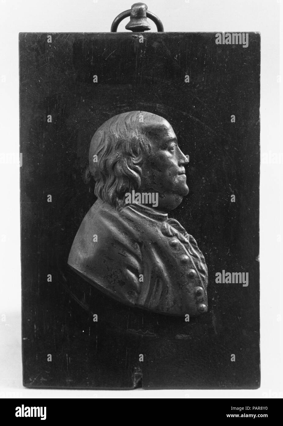 Plaque de Benjamin Franklin. Dimensions : 2 3/4 x 1 7/8 in. (7 x 4,8 cm). Bouilloire : attribuée à Jean Martin Renaud (Français, Sarreguemines 1746-1821 Paris). Date : 1776-1821. Musée : Metropolitan Museum of Art, New York, USA. Banque D'Images