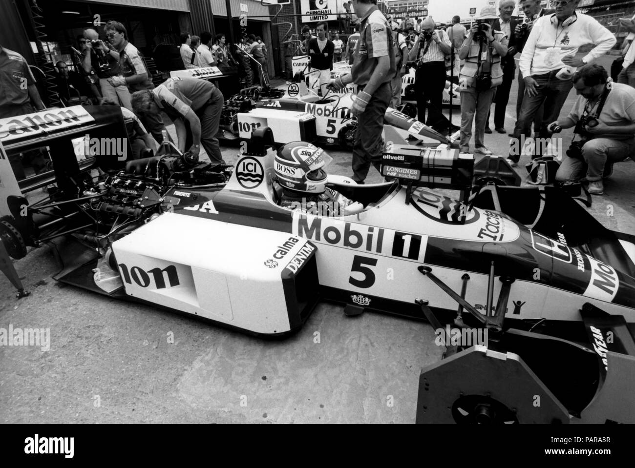 F1 1987, Nigel Mansell, Williams, Honda GP Belgique, Spa 1987 Banque D'Images