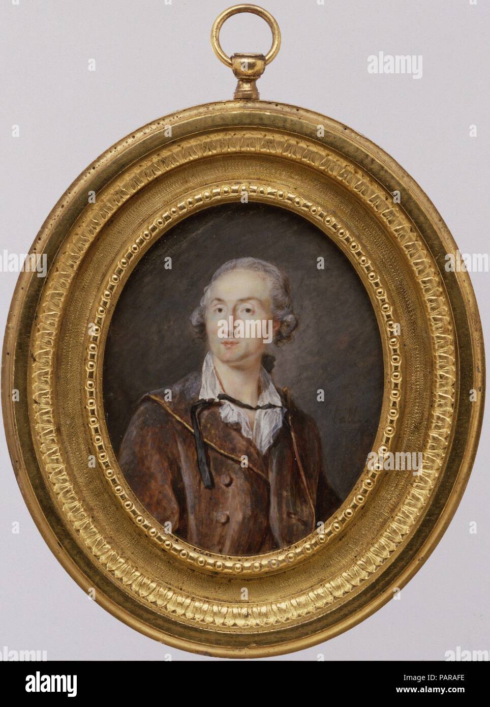 Le peintre Louis Joseph Maurice (1730-1820). Artiste : Peter Adolf Hall (suédois, 1739-1793). Dimensions : Ovale, 3 3/8 x 2 5/8 in. (84 x 67 mm). Date : 1772. Musée : Metropolitan Museum of Art, New York, USA. Banque D'Images