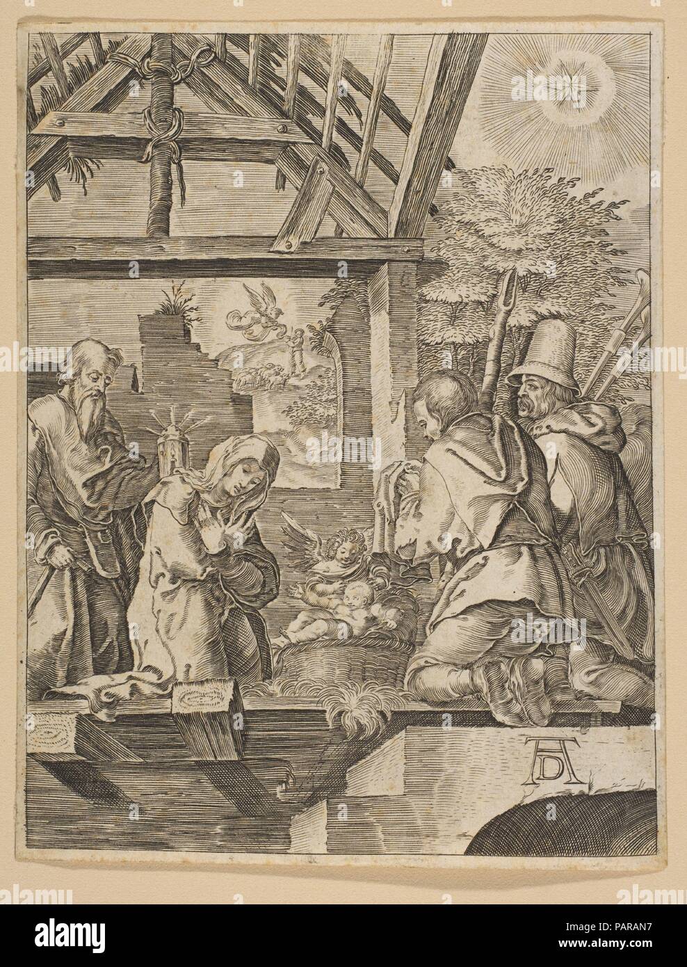 Des copies gravées du peu de passion. Artiste : Après Albrecht Dürer (Nuremberg, Allemagne Nuremberg 1471-1528). Dimensions : pour toute la série : vers la plaque : 5 x 3 13/16 in. (12,7 x 9,7 cm). Editeur : Publié par Abraham Waesberge (Néerlandais). Date : n.d.. Musée : Metropolitan Museum of Art, New York, USA. Banque D'Images