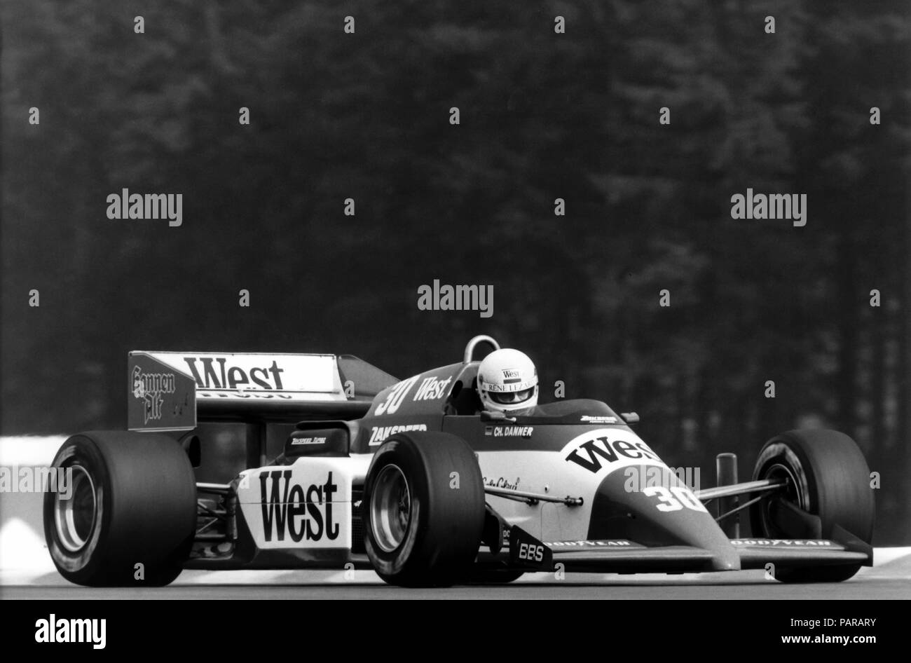 F1 1986,Christian Danner,Zackspeed,GP Belgique 1986, Spa Banque D'Images