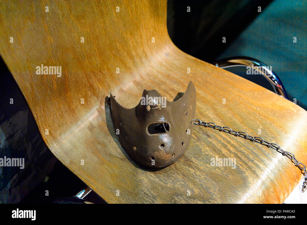 AMSTERDAM, Pays-Bas - 26 OCT 2016 : Masque du Dr Hannibal Lecter, Madame Tussauds Wax Museum à Amsterdam. L'une des attractions touristiques populaires Banque D'Images