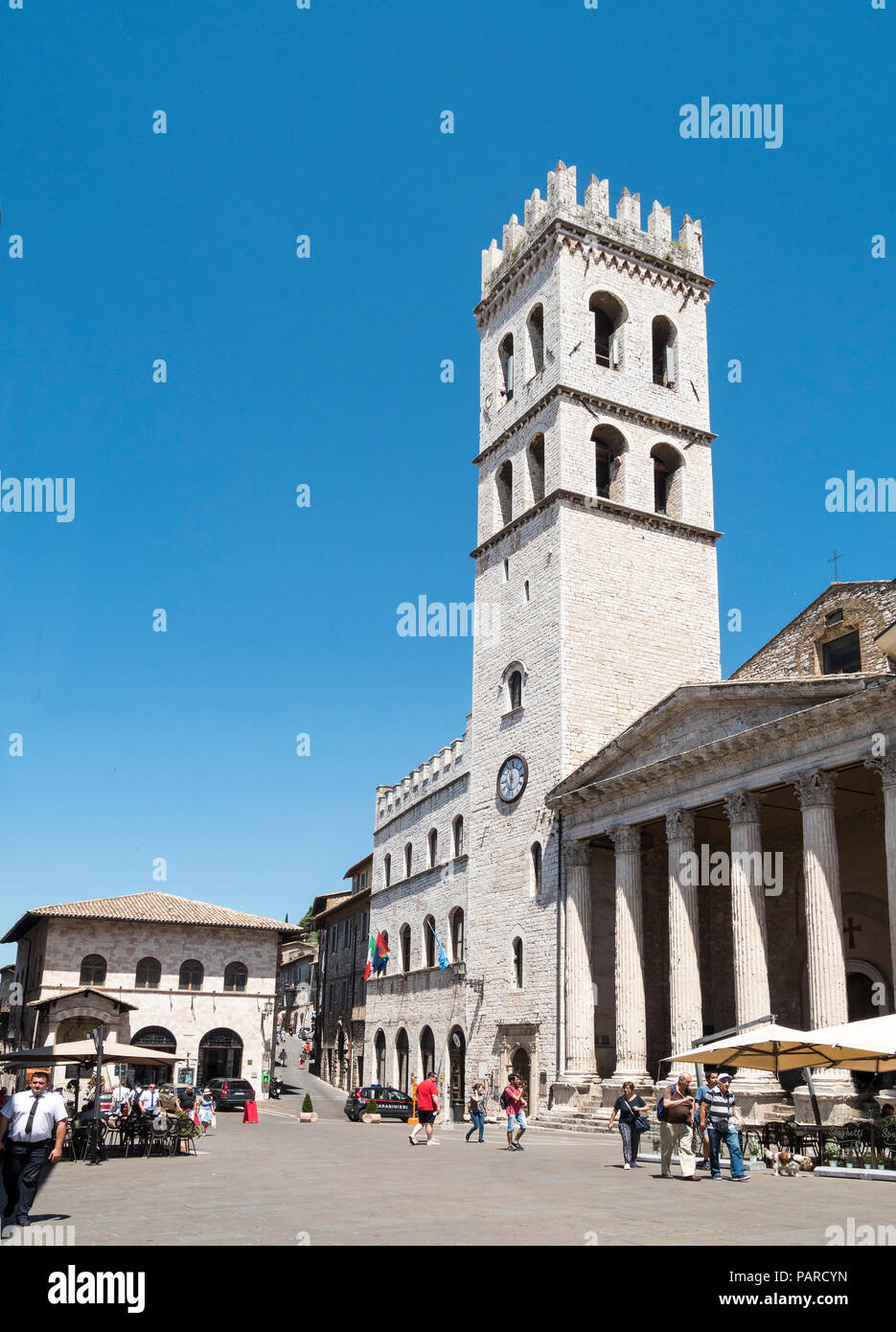 Basilique de San Francesco, Piazza del Comune, assise, Province de Pérouse, Ombrie, Italie Banque D'Images