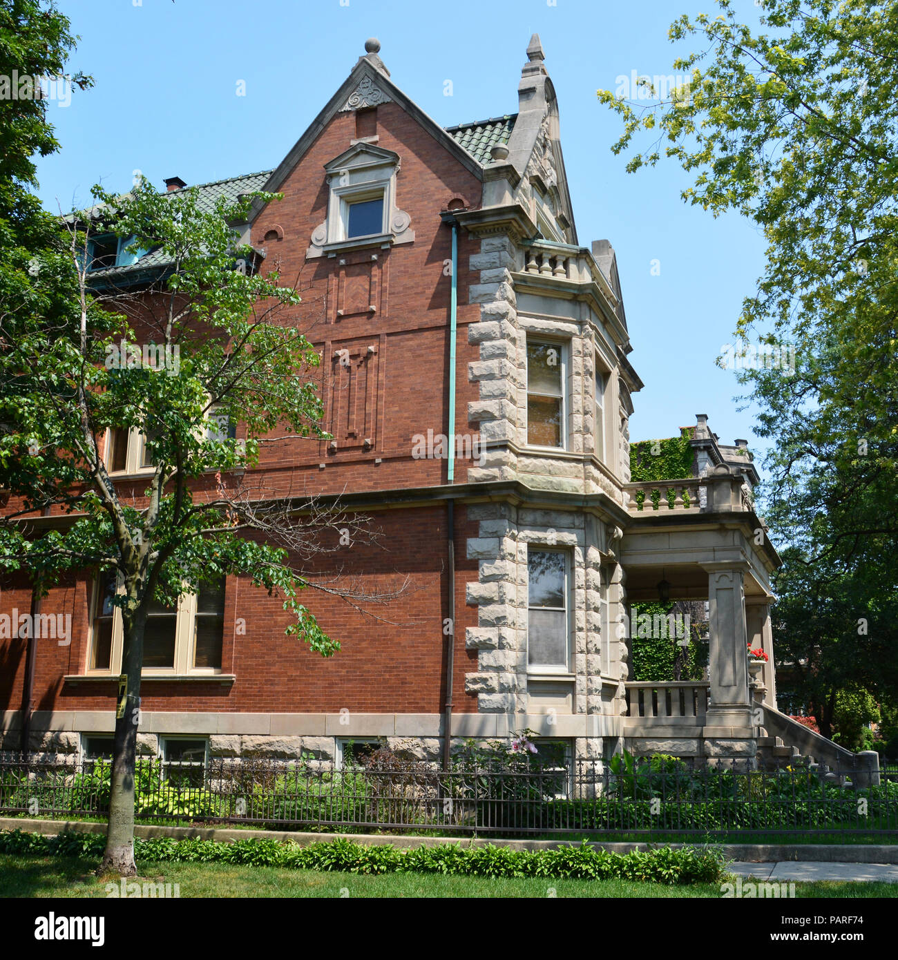 Tournant du siècle mansion sur Logan Avenue à Chicago's Logan Square, Banque D'Images