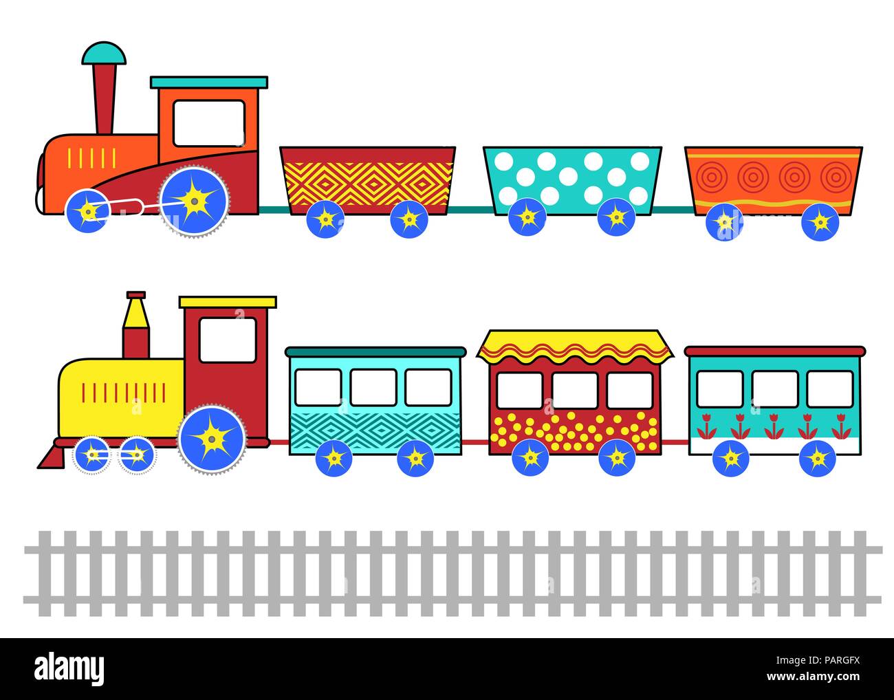 Cute kids les trains. Cartoon vector set pour les enfants d'artifices Illustration de Vecteur