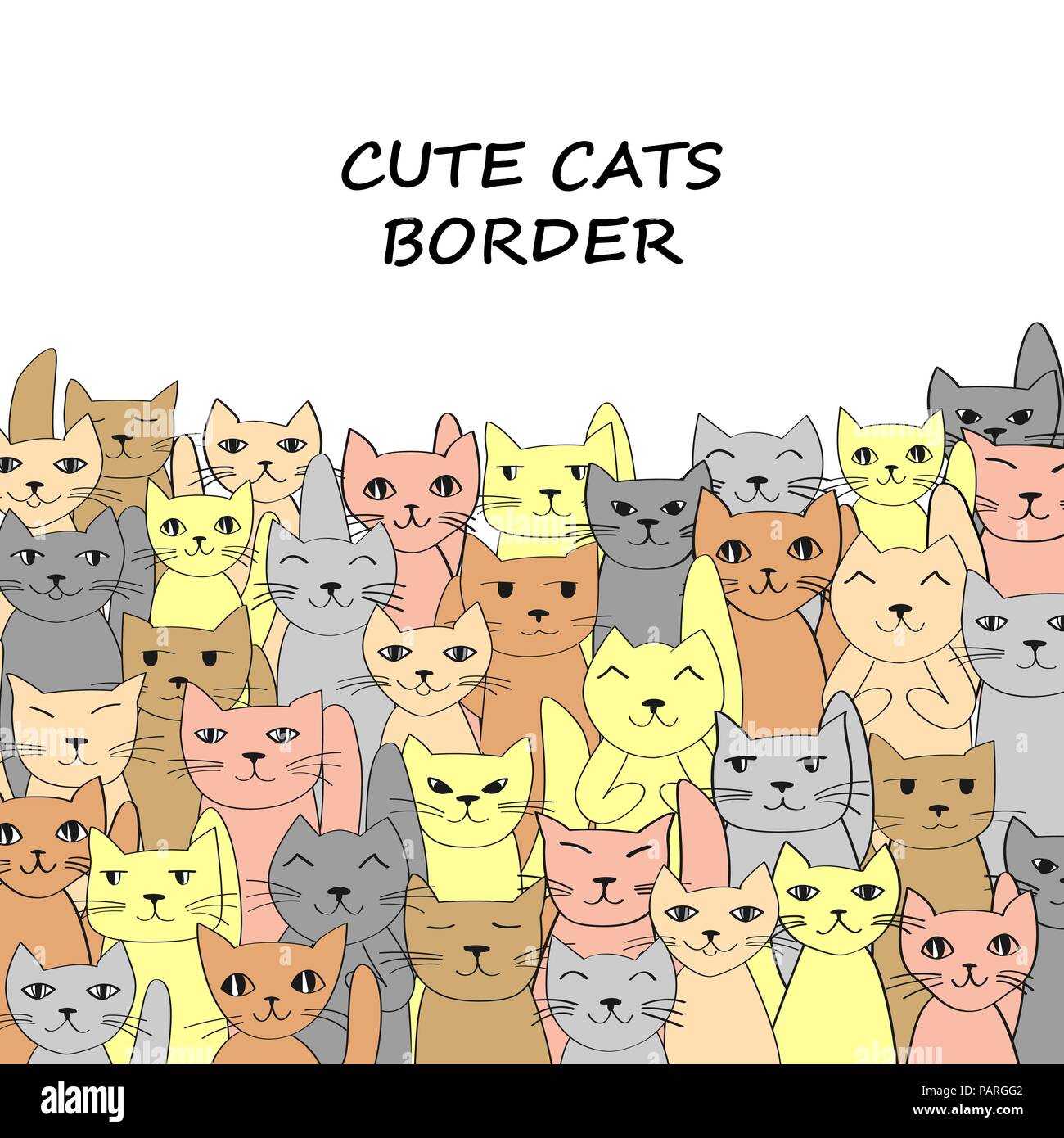 Horizontalcats bannière avec place pour le texte. Vektor illustration Illustration de Vecteur