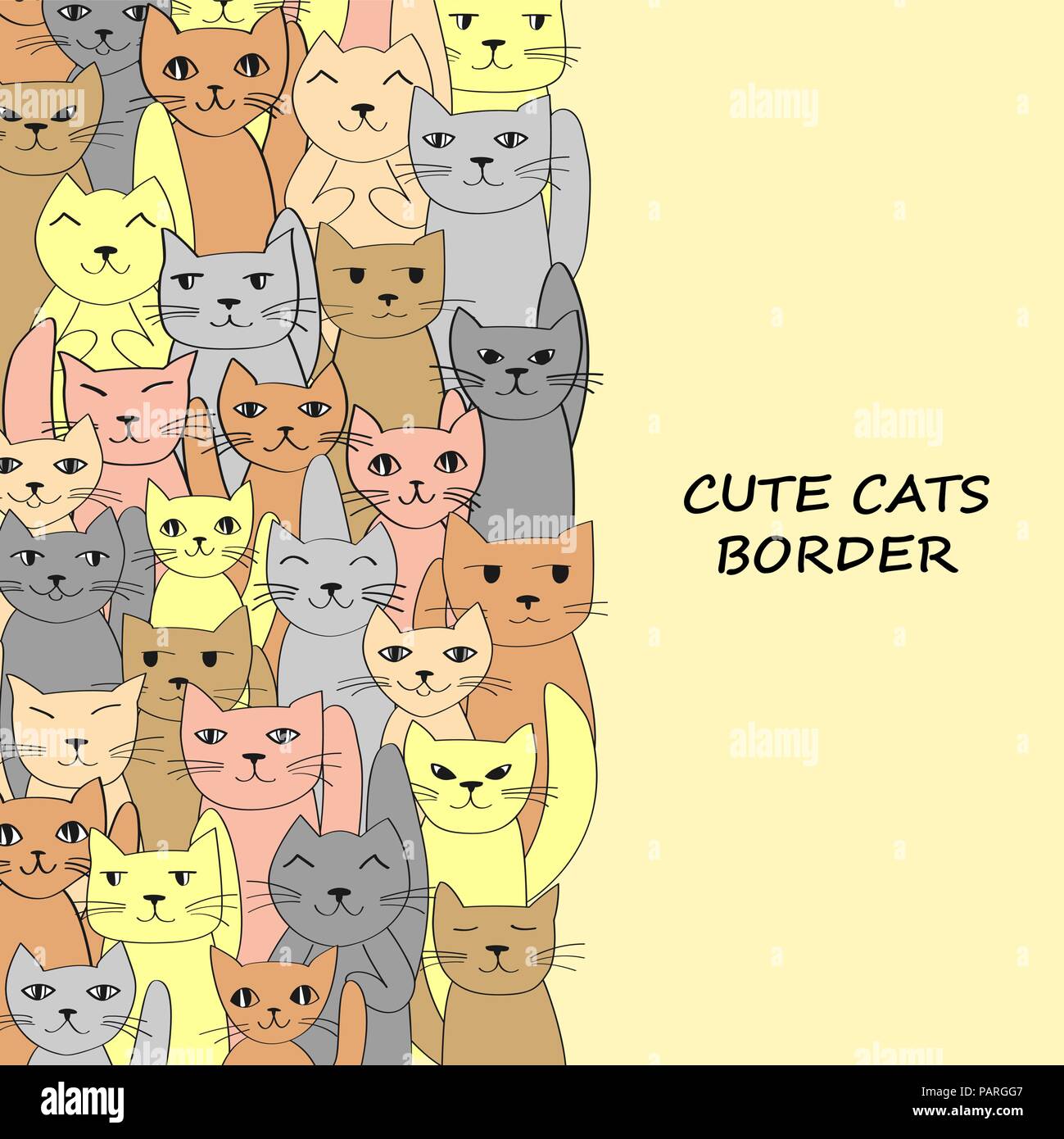 Les chats vertical banner avec place pour le texte. Vektor illustration Illustration de Vecteur