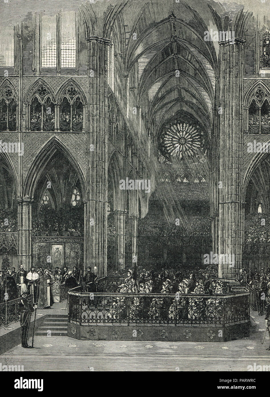 Service d'action de grâce pour le Jubilé de la reine Victoria, l'abbaye de Westminster, Londres, Angleterre, le 21 juin 1887 Banque D'Images