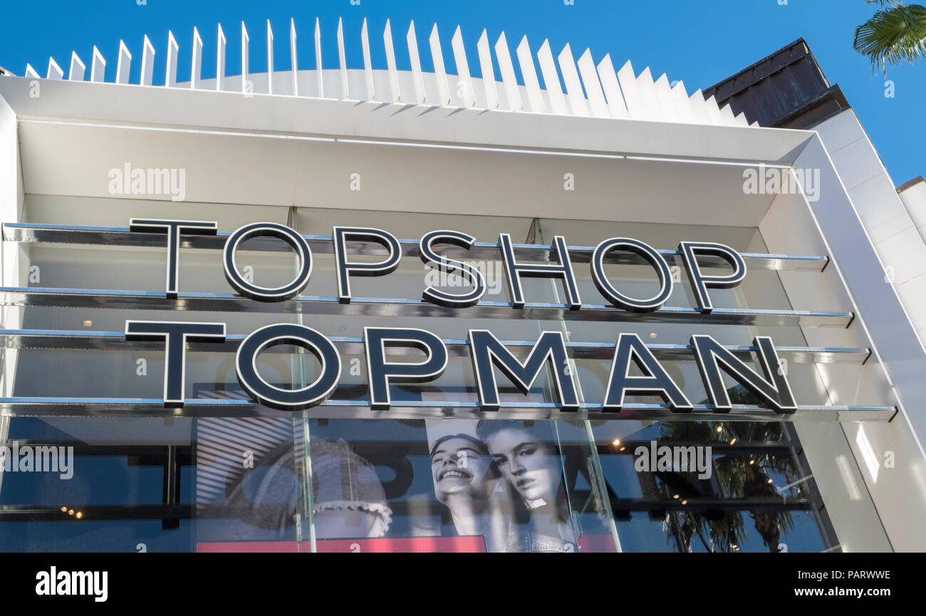 Topman Topshop store logo signe, USA Banque D'Images