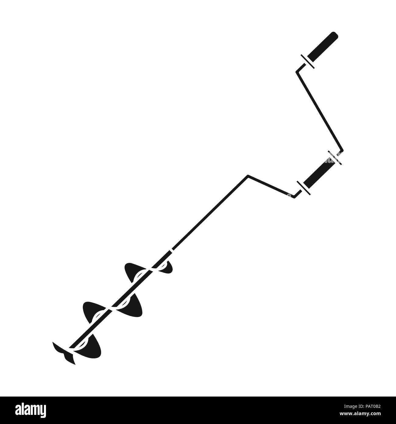 Vis à glace pêche icône dans black design isolé sur fond blanc. Symbole d'illustration vectorielle stock de pêche. Illustration de Vecteur