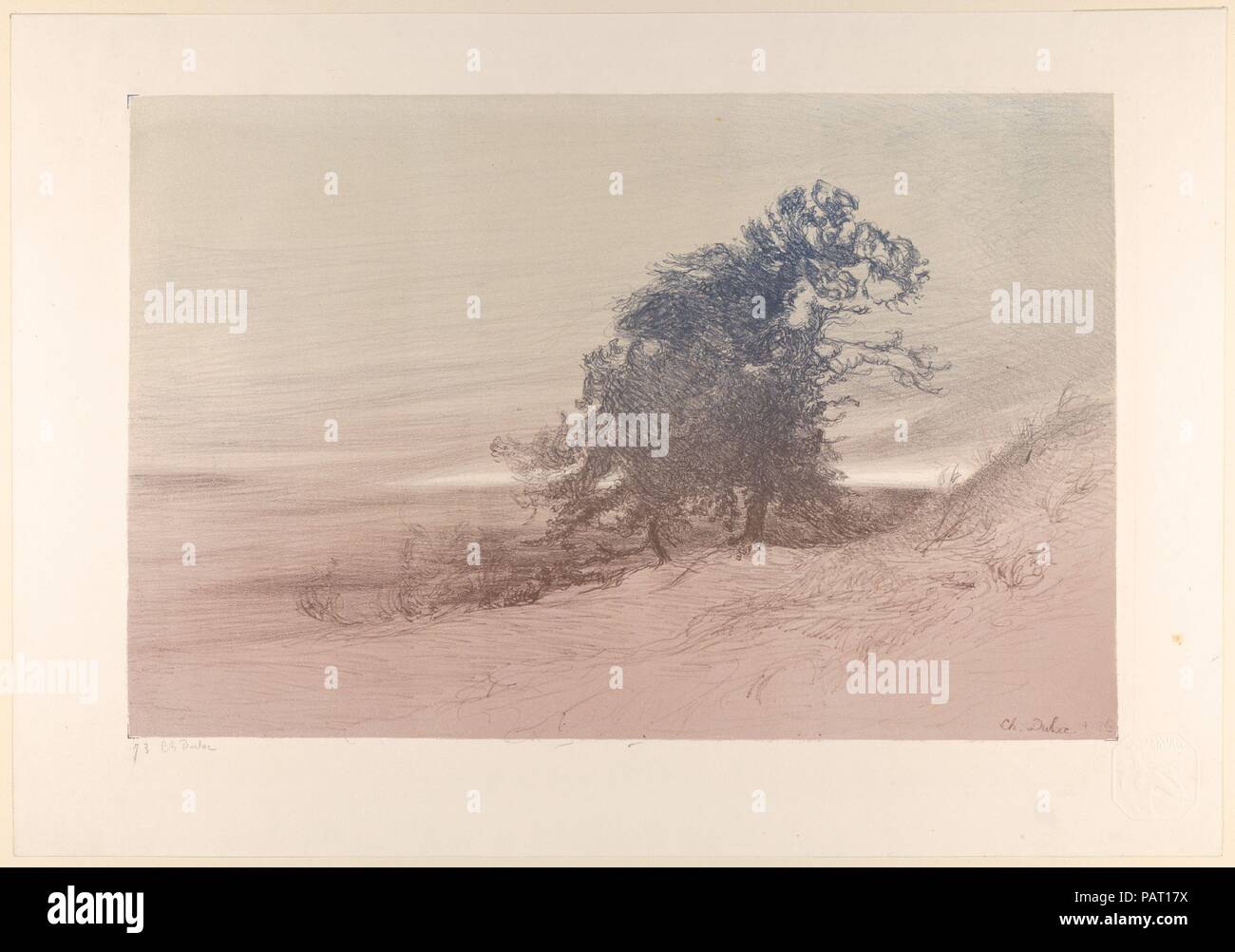 Paysage (Paysage). Artiste : Charles-Marie Dulac (français, Paris 1865-1898 Paris). Dimensions : Image : 12 × 18 7/8 à 5/16. (31,2 × 48 cm) feuille : 16 1/8 × 23 1/8 in. (40,9 × 58,8 cm). Editeur : André Marty (Français, né en 1857). Series/portefeuille : L'Estampe originale, l'Album II. Date : 1893. Musée : Metropolitan Museum of Art, New York, USA. Banque D'Images