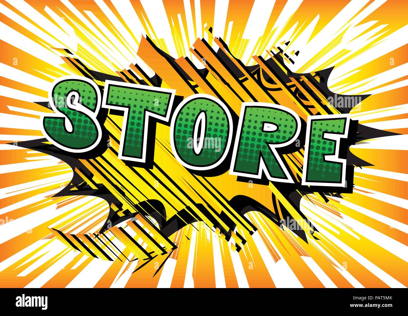 Store - comic book style word sur fond abstrait. Illustration de Vecteur