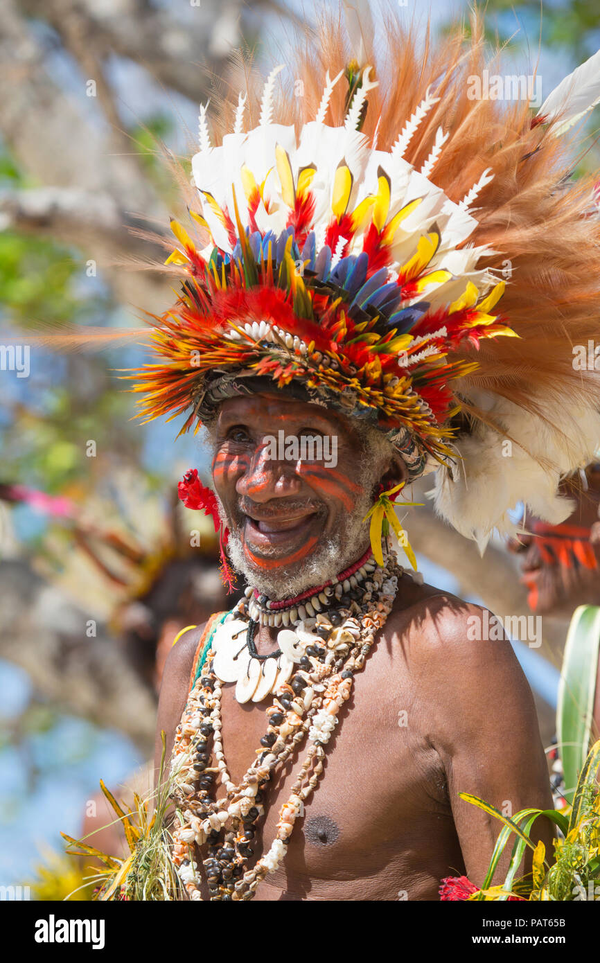 Aîné Tribal, Tufi, Papouasie Nouvelle Guinée Banque D'Images