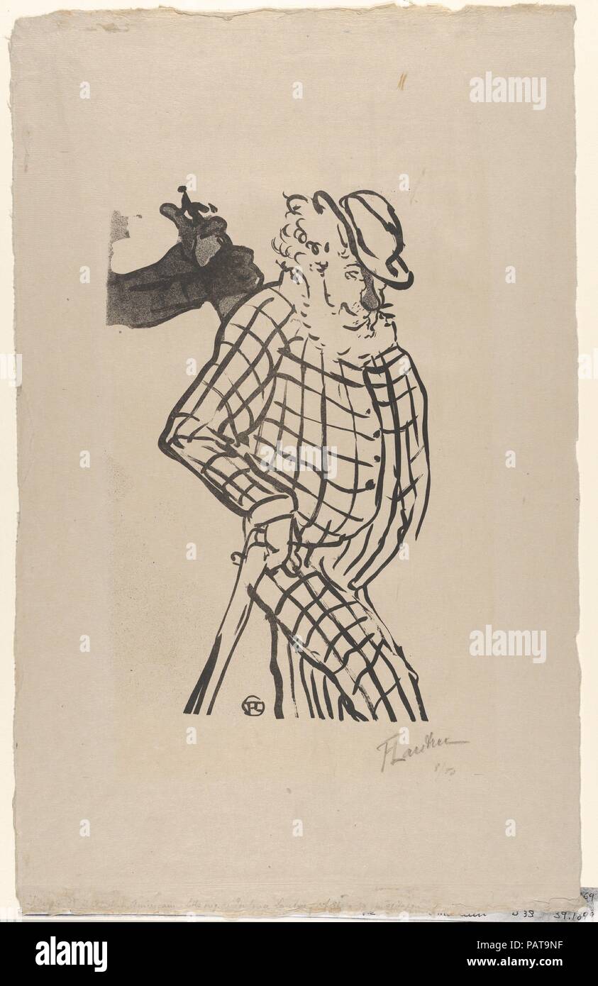 La chanteuse américaine (de : Le Café Concert). Artiste : Henri de Toulouse-Lautrec (Français, Albi 1864-1901 Saint-André-du-Bois). Dimensions : Image : 10 15/16 × 8 1/16 in. (27,8 × 20,5 cm) feuille : 18 × 11 1/4 à 7/16. (46,3 × 29 cm). Imprimante : Edward Ancourt (Français, 19e siècle). Editeur : l'Estampe Originale. Series/portefeuille : Le Café Concert;suite de 11 lithographies. Date : 1893. Musée : Metropolitan Museum of Art, New York, USA. Banque D'Images
