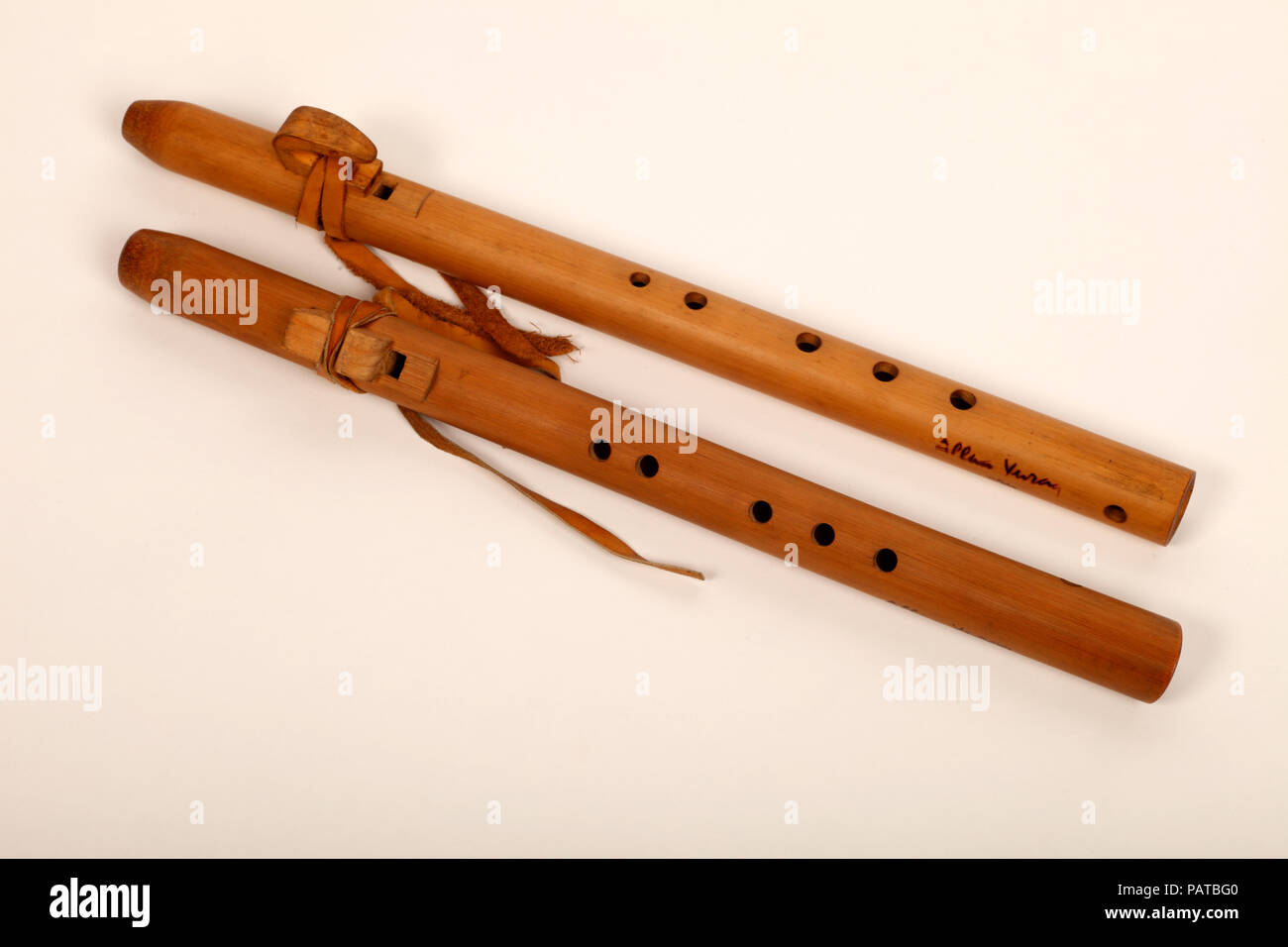 American Indian pentatonique flûte de bambou. Cherokee. Banque D'Images