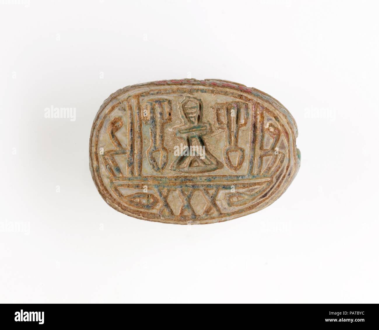 Scarab. Dimensions : l. 1,9 cm (3/4 po). Dynastie DYNASTIE : 12-18. Date : ca. 1981-1295 av. J.-C.. Musée : Metropolitan Museum of Art, New York, USA. Banque D'Images