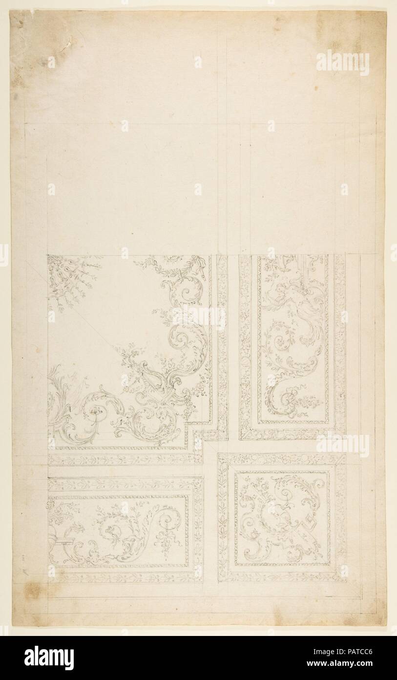 Un quart d'un dessin ou d'un plafond d'une pièce avec une variante de moitié. Atelier de l'artiste : Leonardo Marini (italien, le Piémontais documenté ca. 1730-après 1797). Dimensions : 18-5/16 x 11-1/4 in. (46,5 x 28,5 cm). Date : 1774-90. Musée : Metropolitan Museum of Art, New York, USA. Banque D'Images