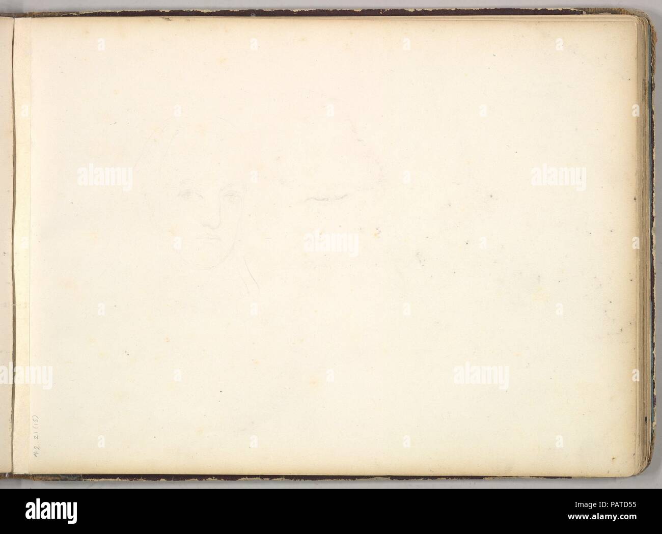 La tête d'un homme (en carnet de croquis avec des dessins sur vingt-six feuilles). Artiste : Frédéric, Lord Leighton (British, Scarborough 1830-1896 Londres). Fiche Technique Dimensions : (page) : 7 7/8 x 10 7/8 in. (20 x 27,6 cm). Date : ca. 1849. Musée : Metropolitan Museum of Art, New York, USA. Banque D'Images