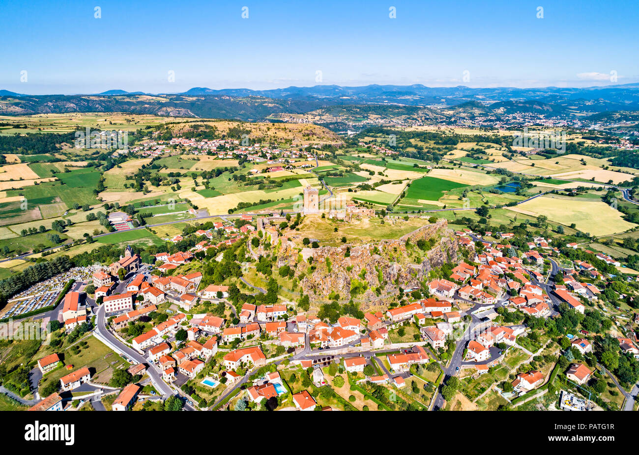 La Forteresse de Polignac en Haute-Loire département de France Banque D'Images