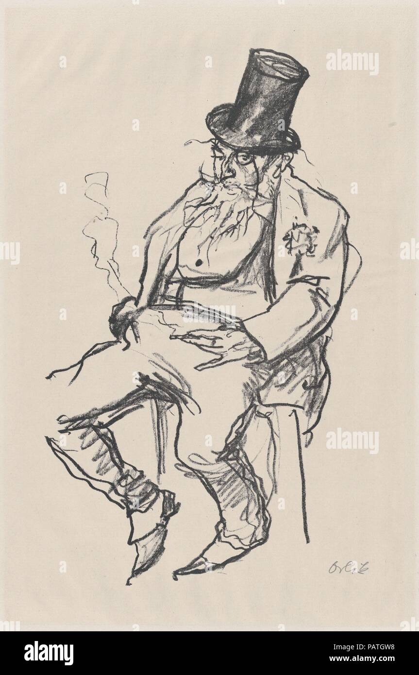 Werner Krauss comme Schigolch. Artiste : Emil Orlik (Prague, Berlin 1870-1932 austro-hongrois). Fiche technique : Dimensions : 15 x 11 7/16 7/16 in. (39,2 x 29,1 cm). Editeur : Publié par Neue Kunsthandlung, Berlin. Series/portefeuille : 13/100. Date : 1919. Musée : Metropolitan Museum of Art, New York, USA. Banque D'Images