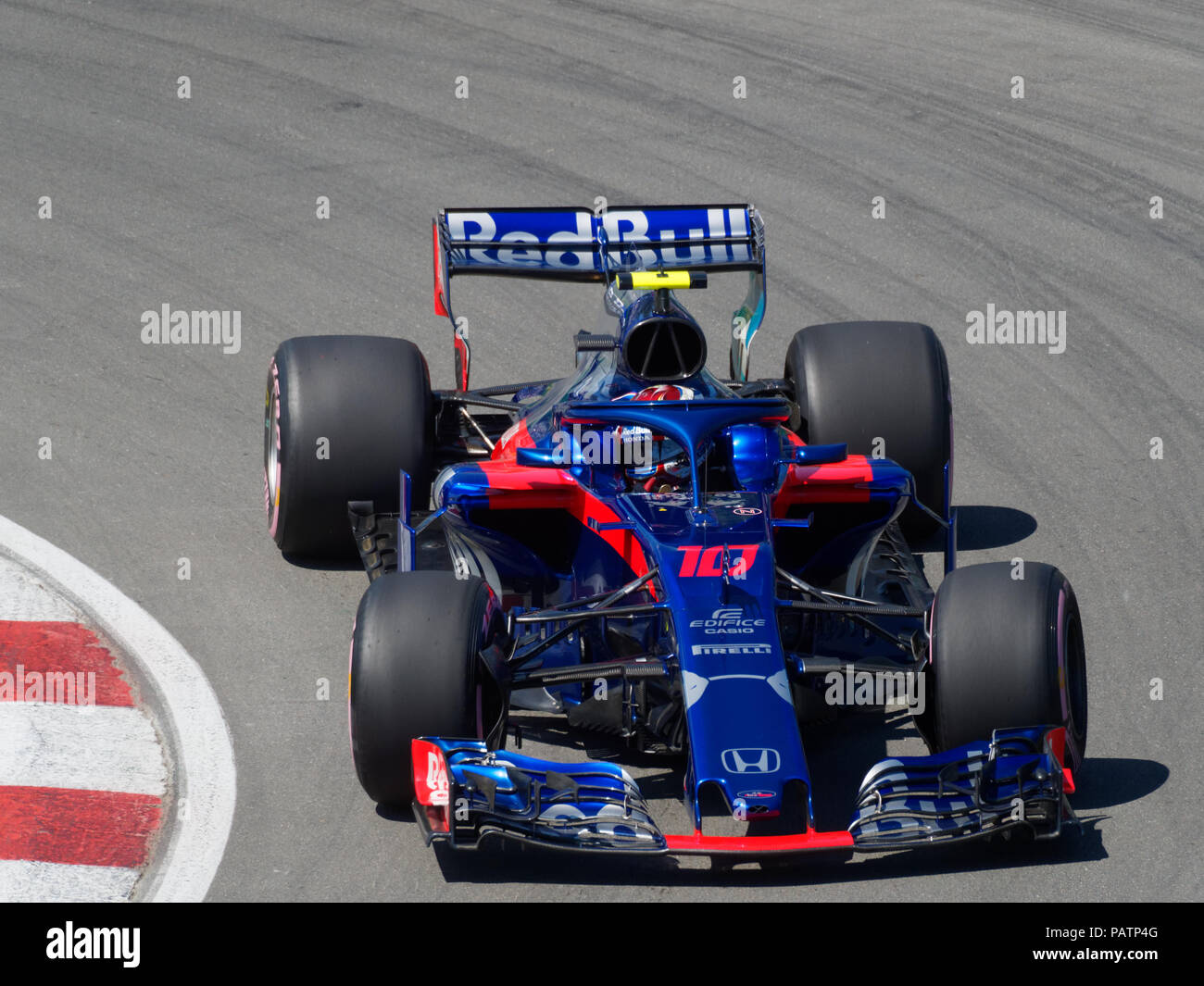 Montréal, Canada 6/9/2018.Pierre Gasly de France pour Red Bull Toro Rosso Honda durant la séance de qualification à la Formule 1 Grand Prix du Canada , C Banque D'Images