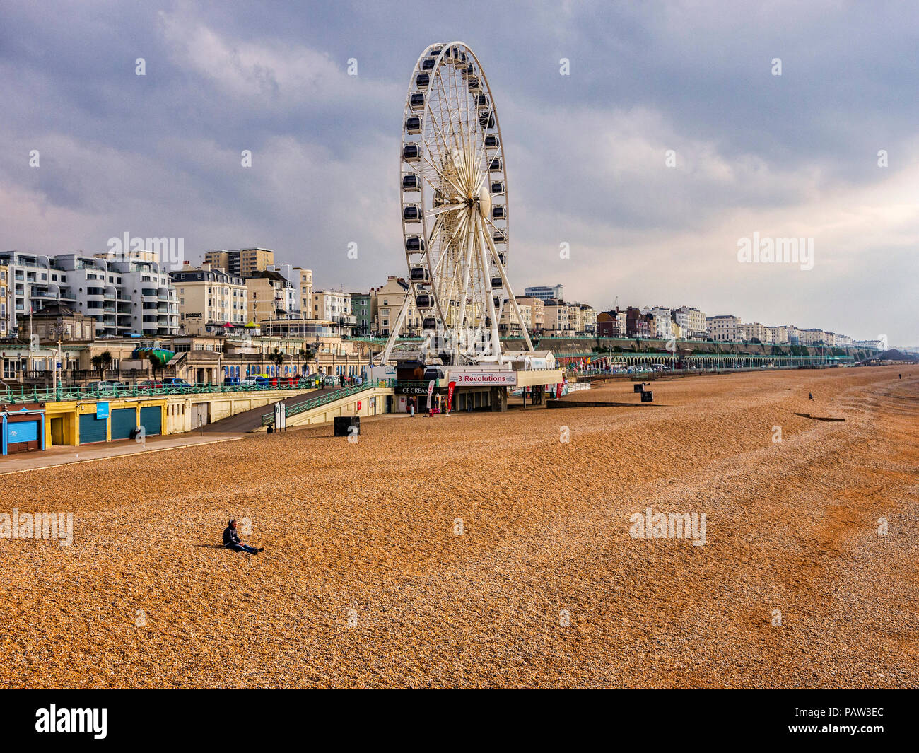 La plage de Brighton, l'hiver, Sussex, England, UK. Banque D'Images