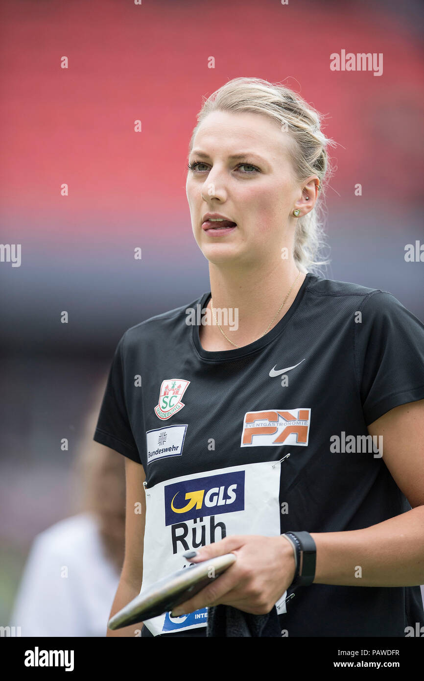 Nuremberg, Allemagne. 22 juillet, 2018. Anna RUEH (RUH), Sportclub Magdeburg, action. Les femmes, les discus finale sur 22.07.2018. Championnats d'athlétisme 2018 allemand, à partir de la 20.07. - 22.07.2018 en Nuernberg/Allemagne. Utilisation dans le monde entier | Credit : dpa/Alamy Live News Banque D'Images