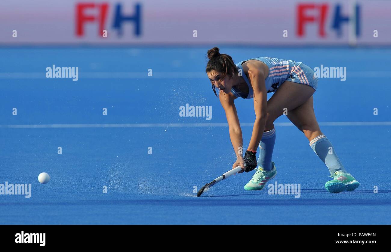 Bianca Donati (ARG). Allemagne / Argentine. Match 11. Extérieure C. Womens Hockey World Cup 2018. Lee Valley hockey centre. Queen Elizabeth Olympic Park. Stratford. Londres. UK. 25/07/2018. Banque D'Images