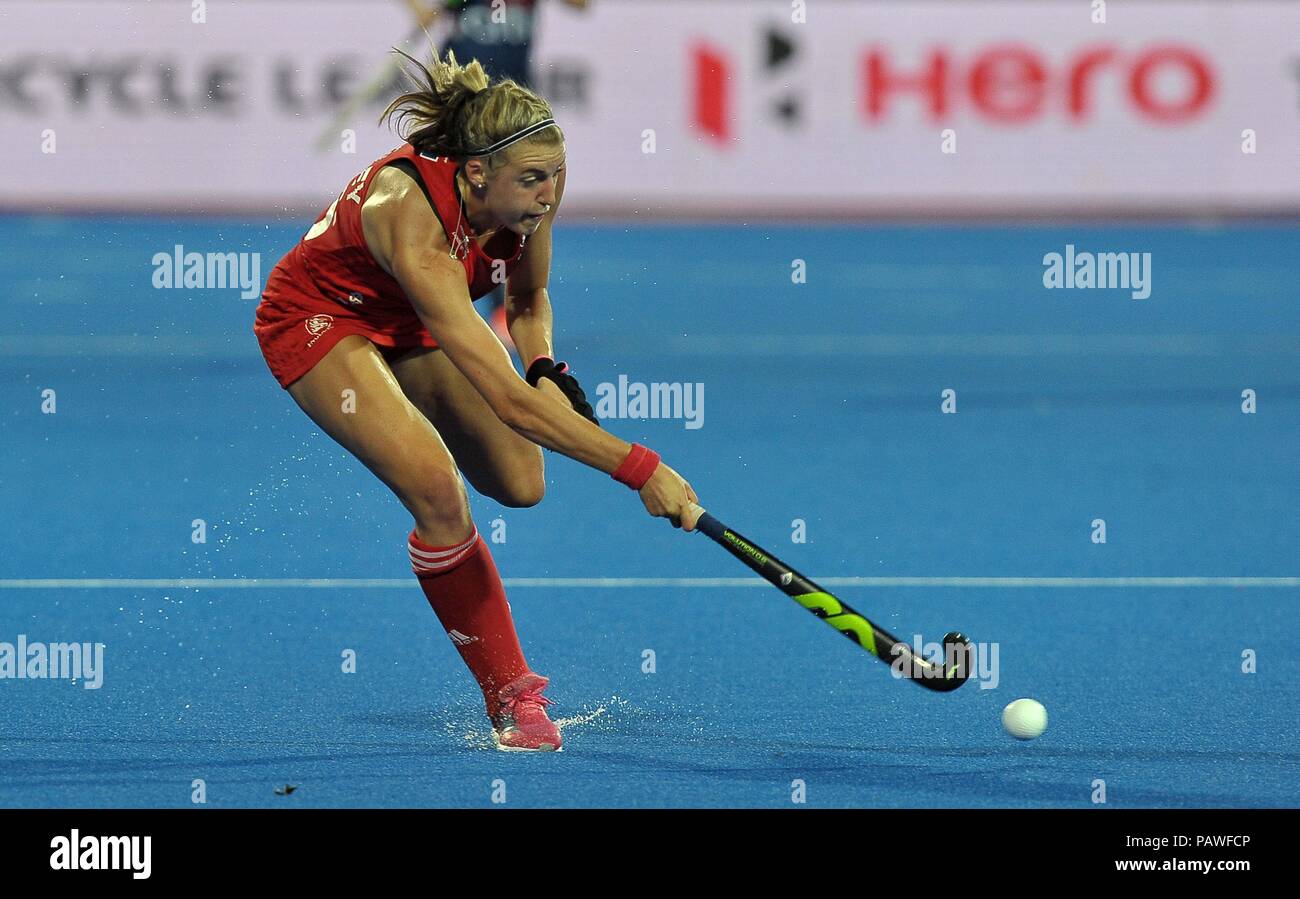 Londres, Royaume-Uni. Le 25 juillet, 2018. Lily Owsley (FRA). USA V Angleterre. Match 12. Extérieure B. Womens Hockey World Cup 2018. Lee Valley hockey centre. Queen Elizabeth Olympic Park. Stratford. Londres. UK. 25/07/2018. Credit : Sport en images/Alamy Live News Banque D'Images