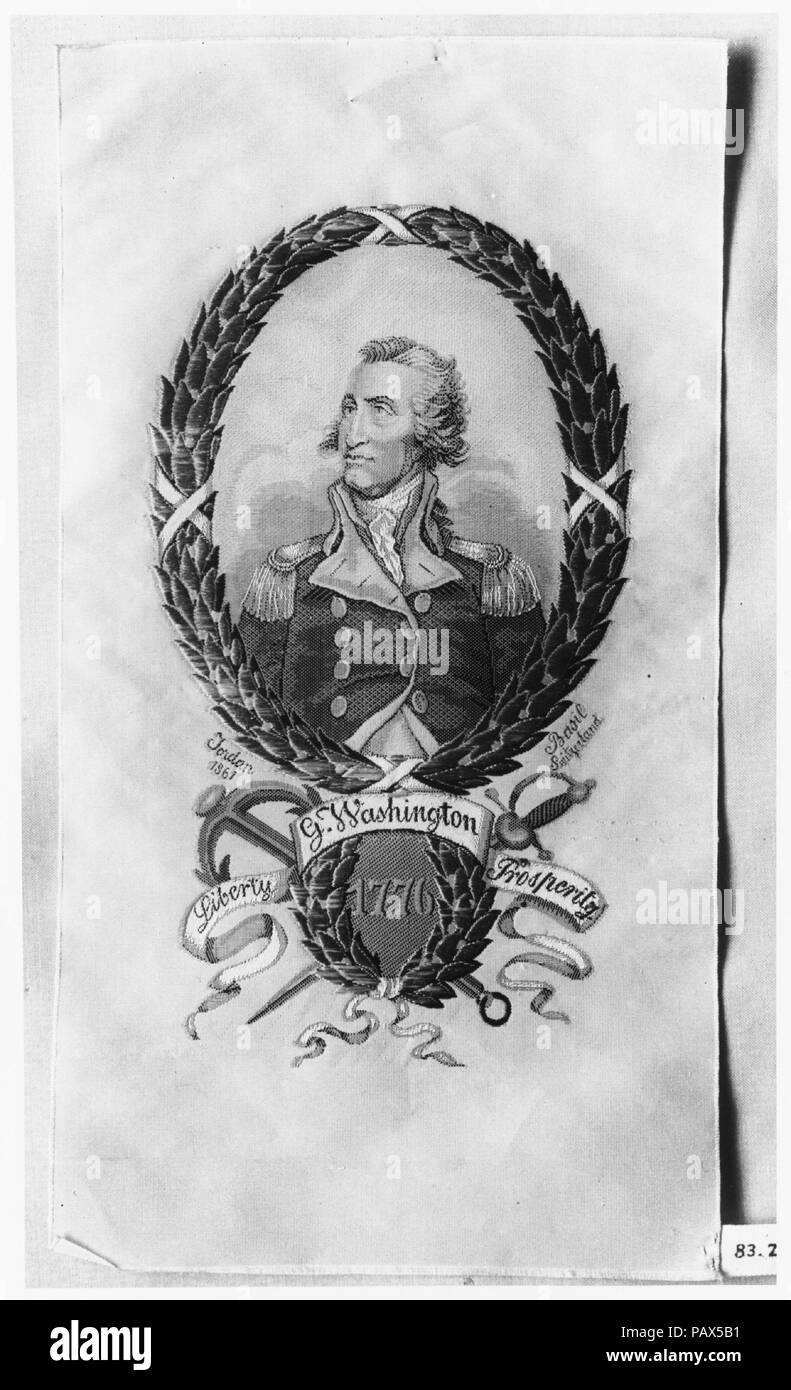 Insigne de George Washington. Culture : Swiss. Dimensions : 7 7/8 x 4 1/8 in. (20 x 10,5 cm). Bouilloire : la Jordanie. Date : 1876. Musée : Metropolitan Museum of Art, New York, USA. Banque D'Images