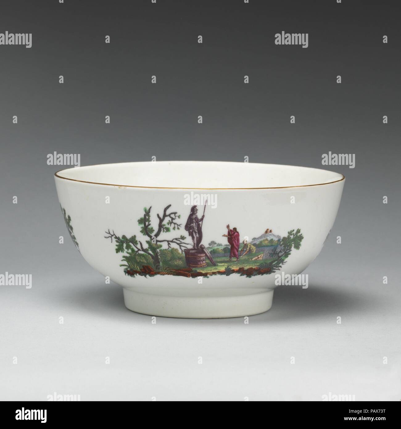 Bol. Culture : British, Worcester. Dimensions : 3 x 6 3/8 in. (7,6 × 16,2 cm). L'usine : l'usine de Worcester (britannique, 1751-2008). Date : ca. 1770. Musée : Metropolitan Museum of Art, New York, USA. Banque D'Images