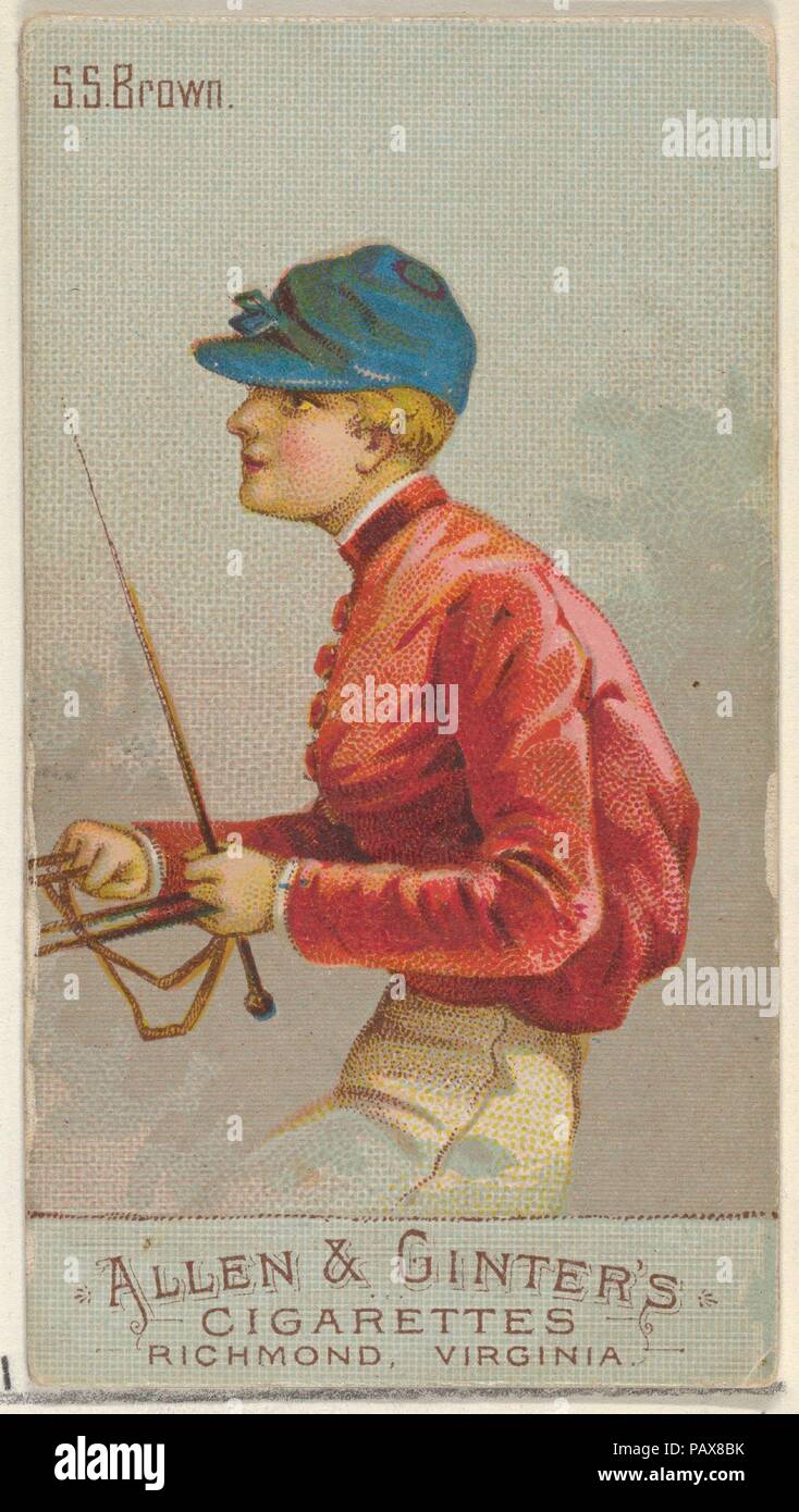 S.S. Brown, de la couleurs course de la world series (N22b) pour Allen & Ginter Cigarettes. Fiche Technique : Dimensions : 2 3/4 x 1 1/2 in. (7 x 3,8 cm). Editeur : Allen & Ginter (Américain, Richmond, Virginie). Date : 1888. Les cartes de la course "Couleurs du monde" (N22b), publié en 1888 dans un jeu de 50 cartes pour promouvoir Allen & Ginter cigarettes d'une marque. La série a été publié dans deux variantes. N22A inclut un bord blanc autour du périmètre de chaque carte et N22b ne fonctionne pas. Musée : Metropolitan Museum of Art, New York, USA. Banque D'Images