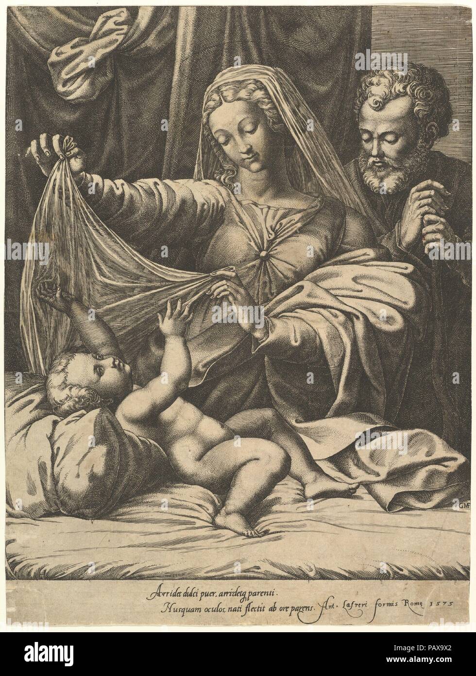 La Sainte Vierge de Loreto. Artiste : Après Raphael (Raffaello Sanzio ou Santi) (Italien, Urbino 1483-1520 Rome) ; Giorgio Ghisi (Italien, Mantoue ca. Mantoue 1520-1582). Fiche technique : Dimensions : 11 1/2 x 8 5/16 in. (28,8 x 21,6 cm). Date : par 1575. Musée : Metropolitan Museum of Art, New York, USA. Banque D'Images