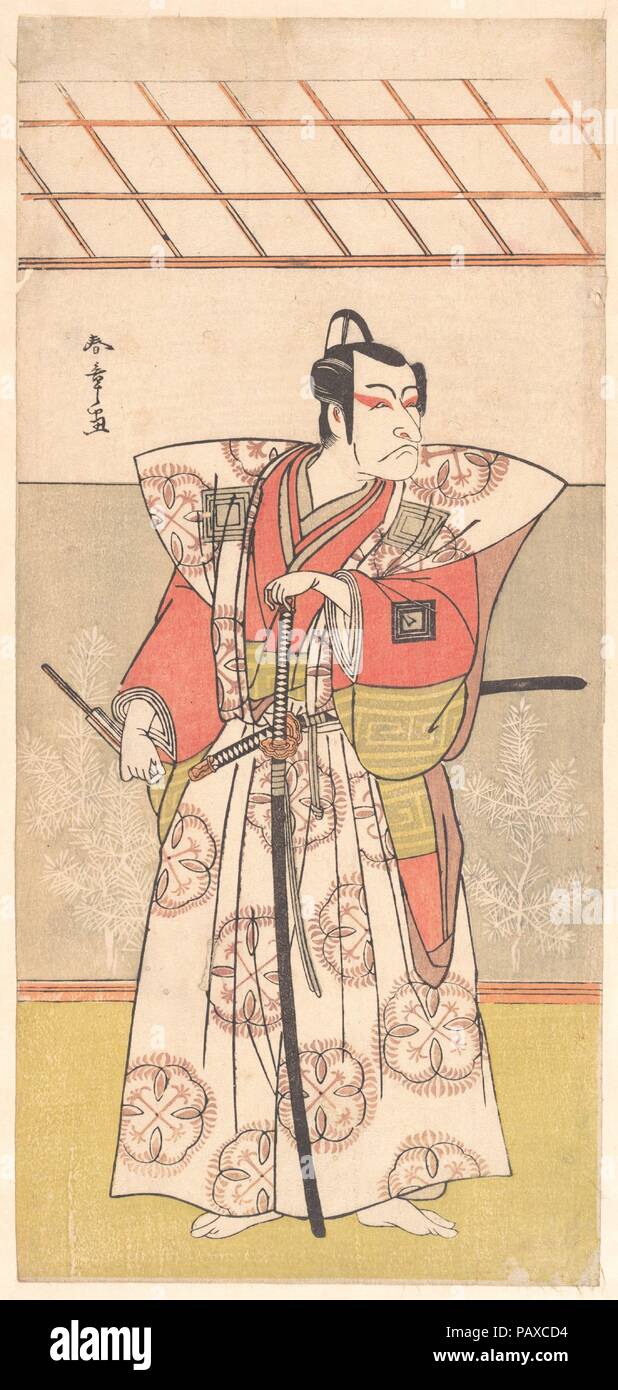 V Ichikawa Danjuro comme un samouraï de haut rang. Katsukawa Shunsho Artiste : (japonais, 1726-1792). Culture : le Japon. Dimensions : 12 3/4 x 5 7/8 in. (32,4 x 14,9 cm). Date : ca. 1778. Musée : Metropolitan Museum of Art, New York, USA. Banque D'Images