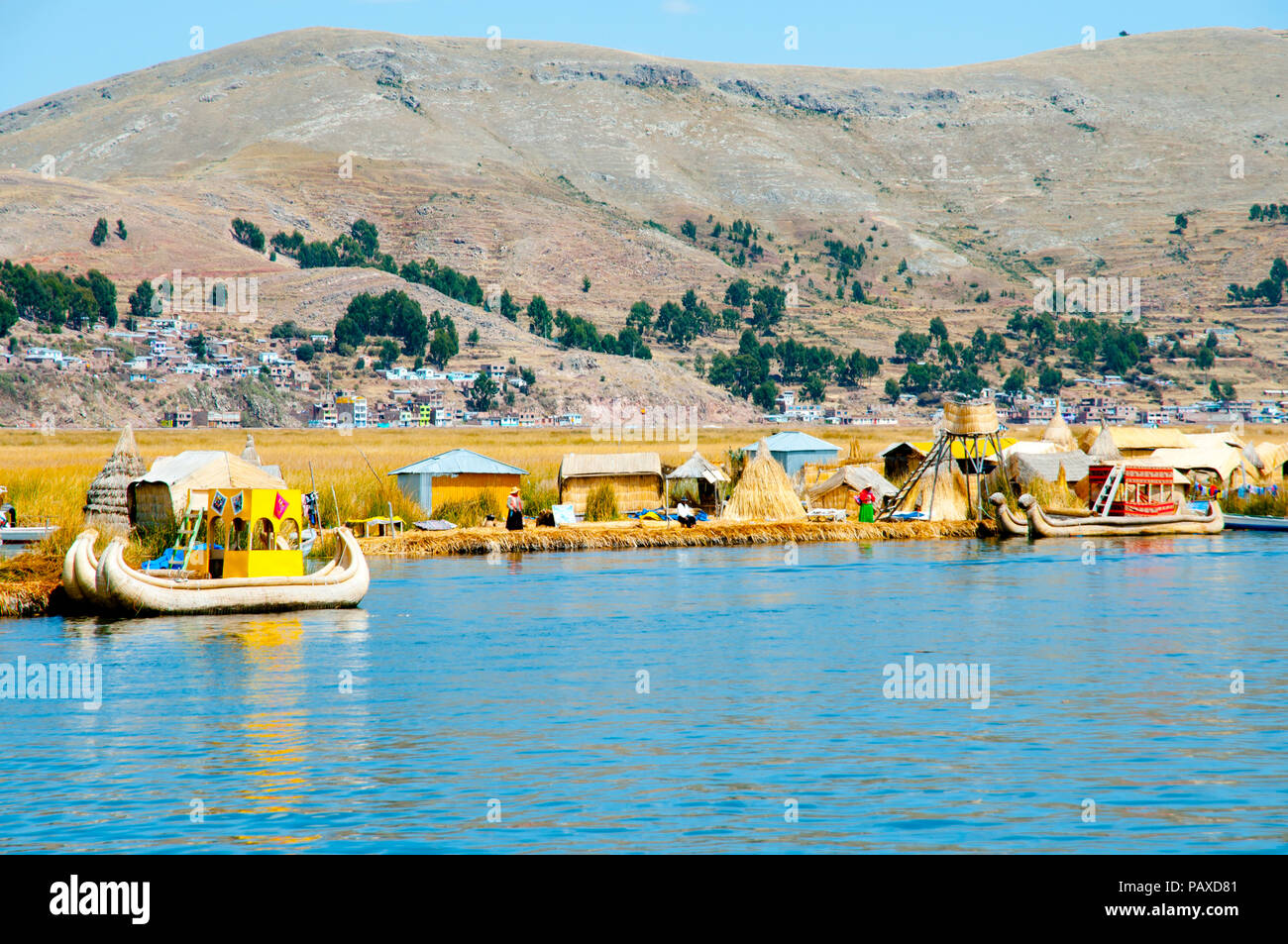 Les îles Uros - Lac Titicaca - Pérou Banque D'Images