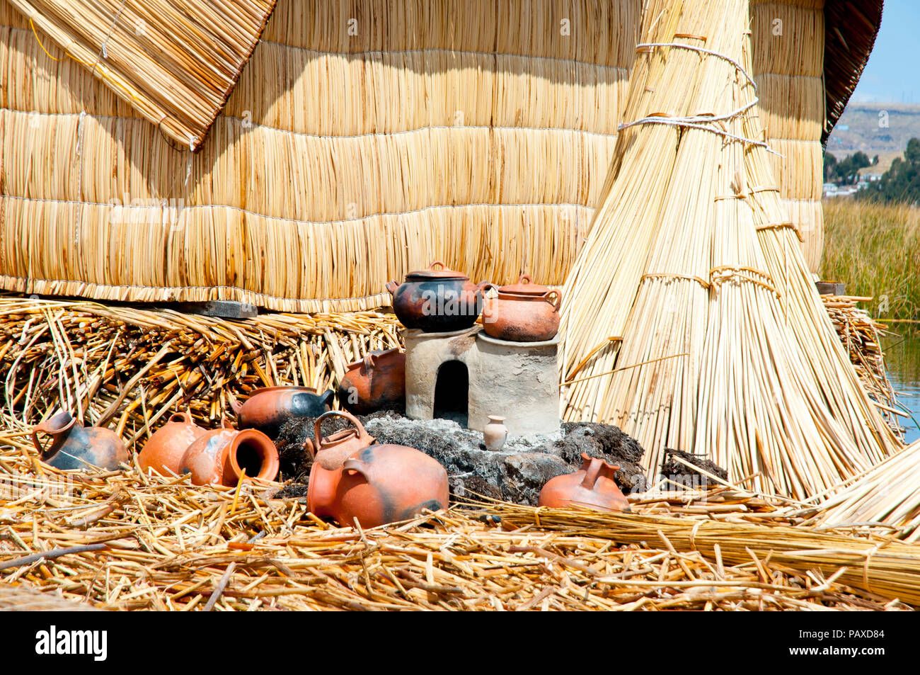Les îles Uros - Lac Titicaca - Pérou Banque D'Images