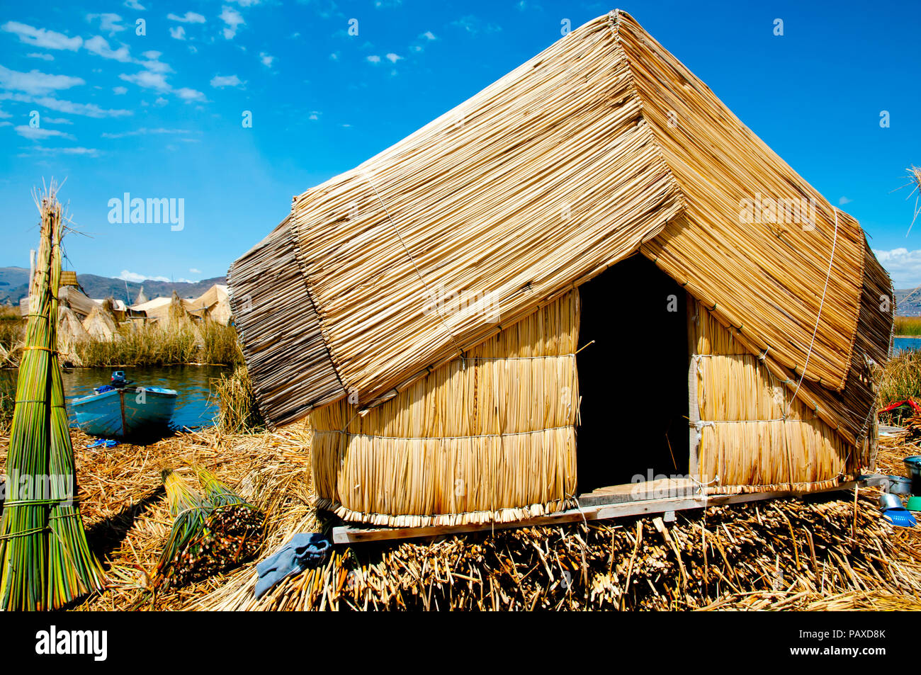 Les îles Uros - Lac Titicaca - Pérou Banque D'Images