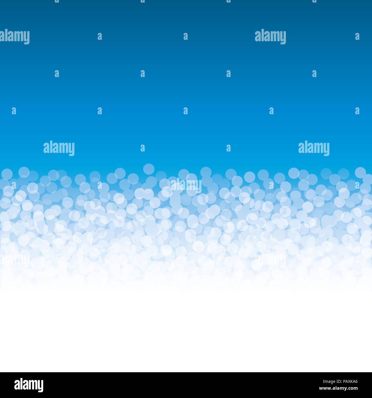 Bulles de champagne. Simulation de mousse avec des points blancs sur fond bleu. De nombreux points blancs translucides qui se chevauchent créant un motif en mousse. Abstract. Banque D'Images