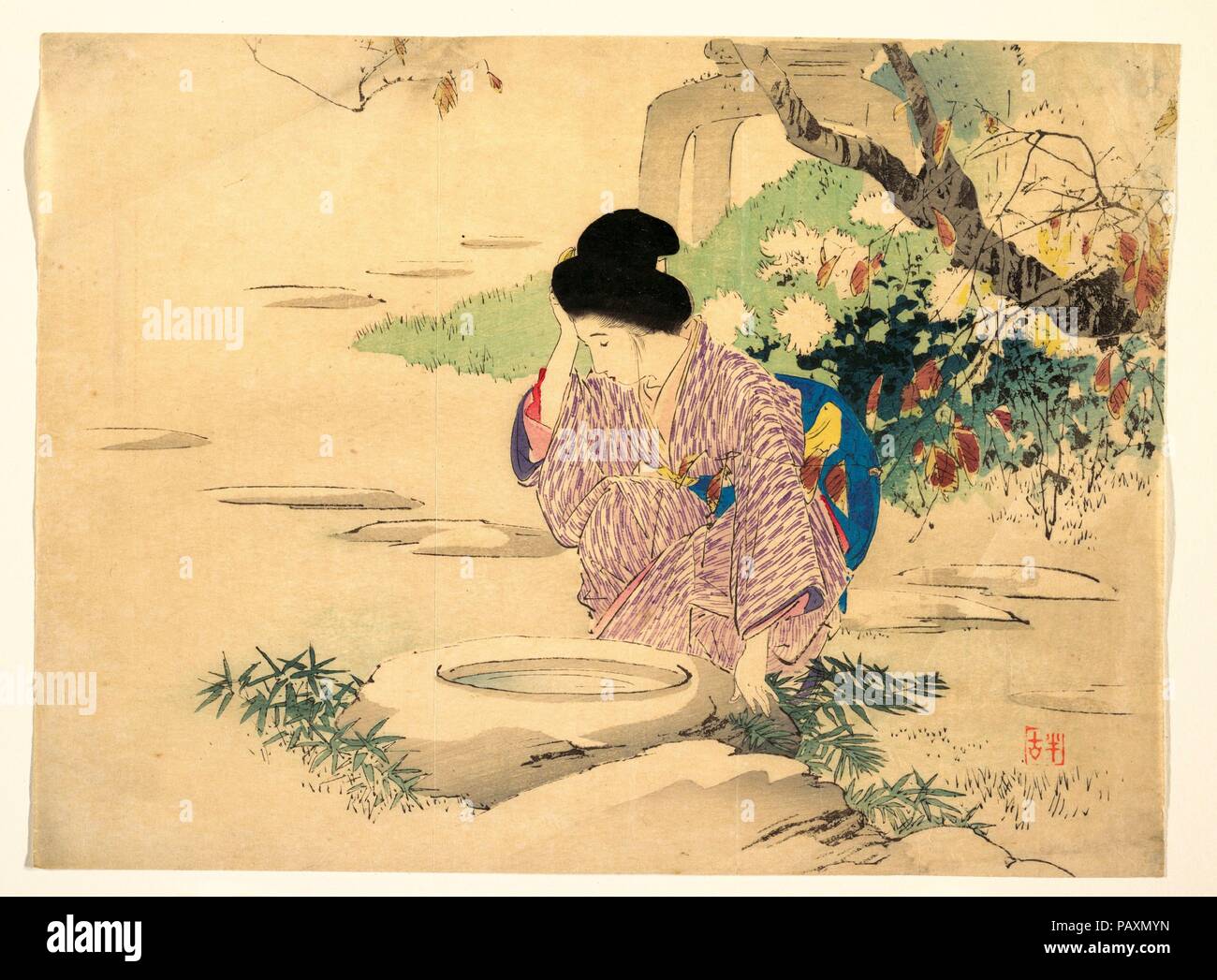 L'impression. Artiste : Kajita Hanko (japonais, 1870-1917). Culture : le Japon. Dimensions : 8 3/4 x 11 7/8 in. (22,2 x 30,2 cm). Date : Novembre 1901. Musée : Metropolitan Museum of Art, New York, USA. Banque D'Images